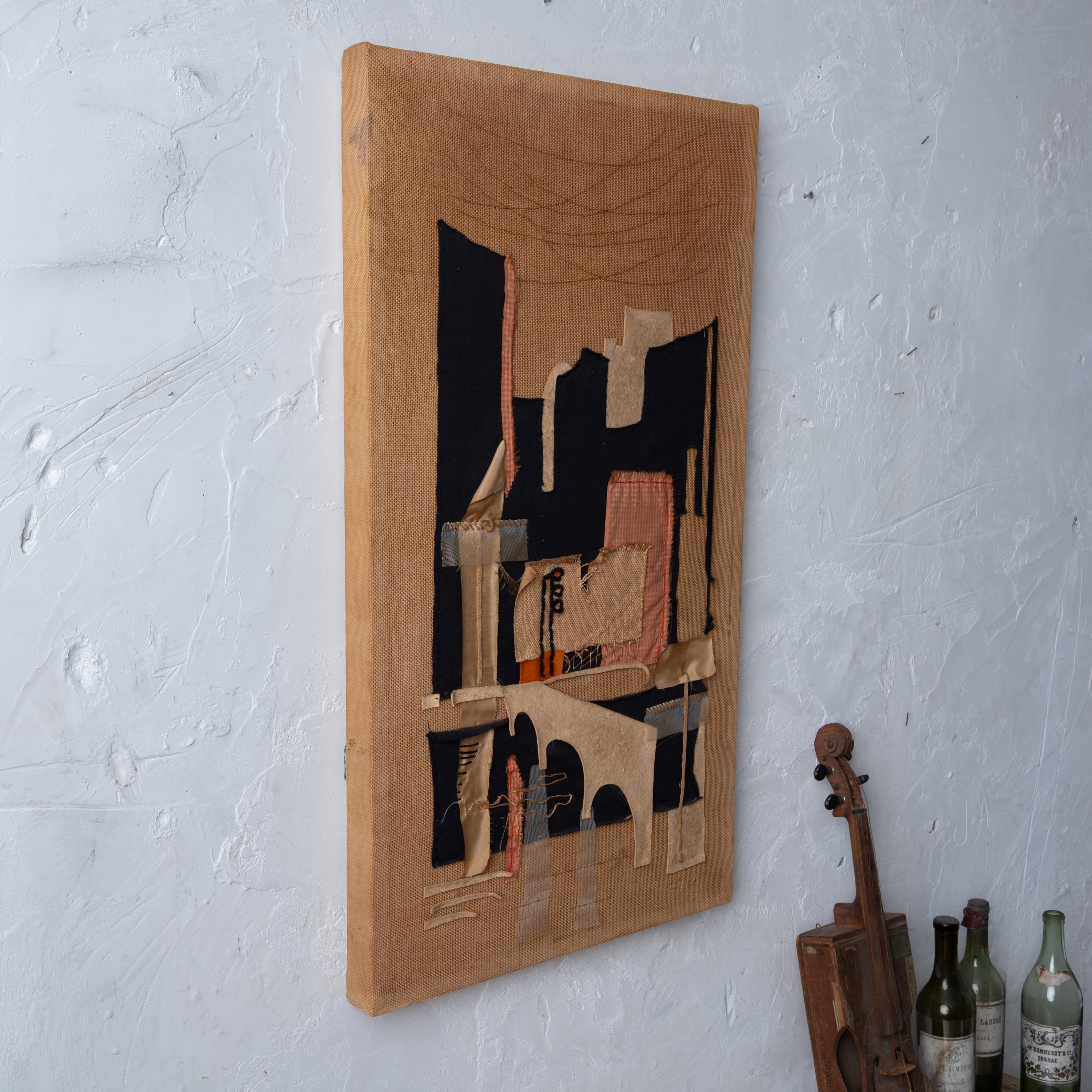 Metà XX secolo Collage tessile moderno di metà secolo, 1961 in vendita