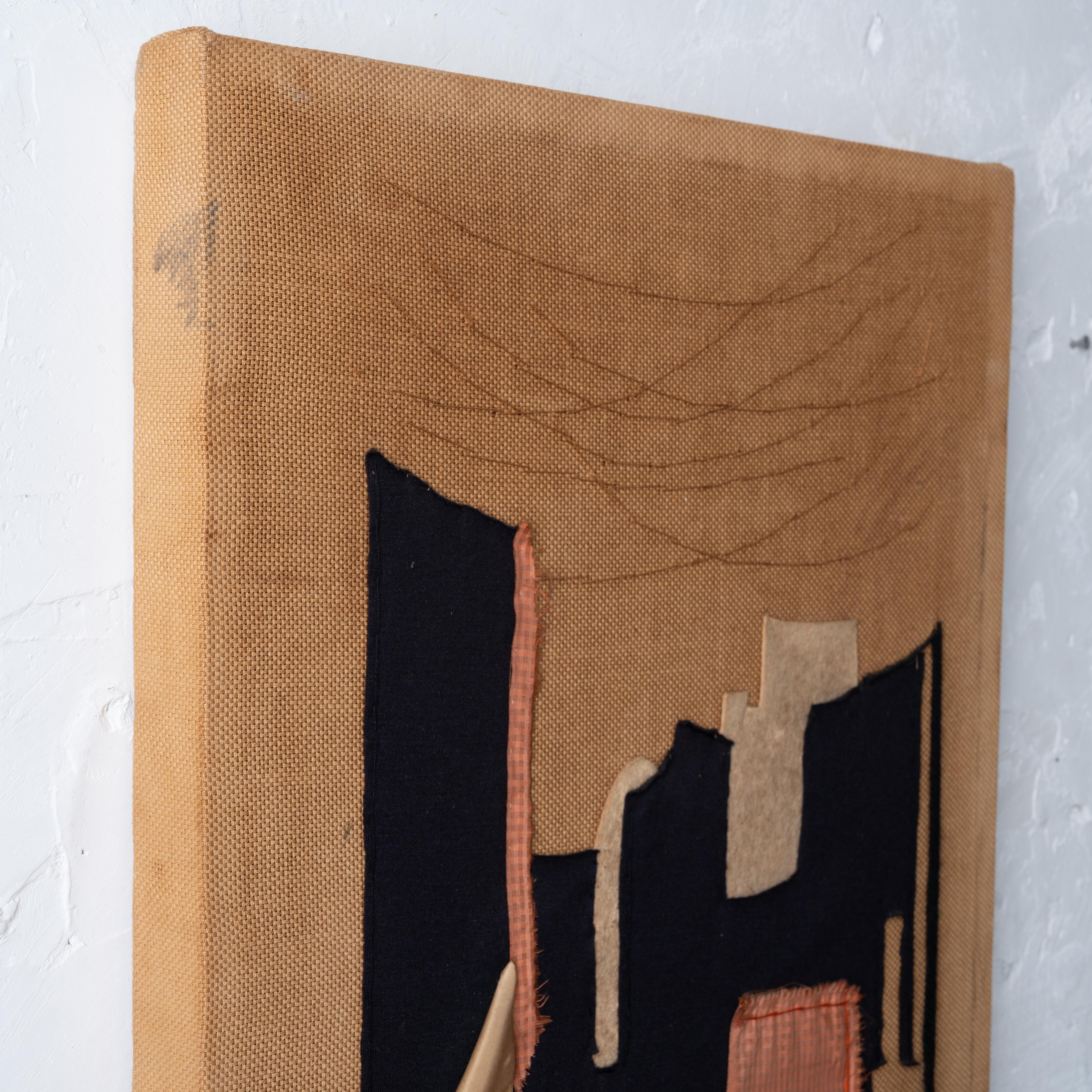 Tessile Collage tessile moderno di metà secolo, 1961 in vendita