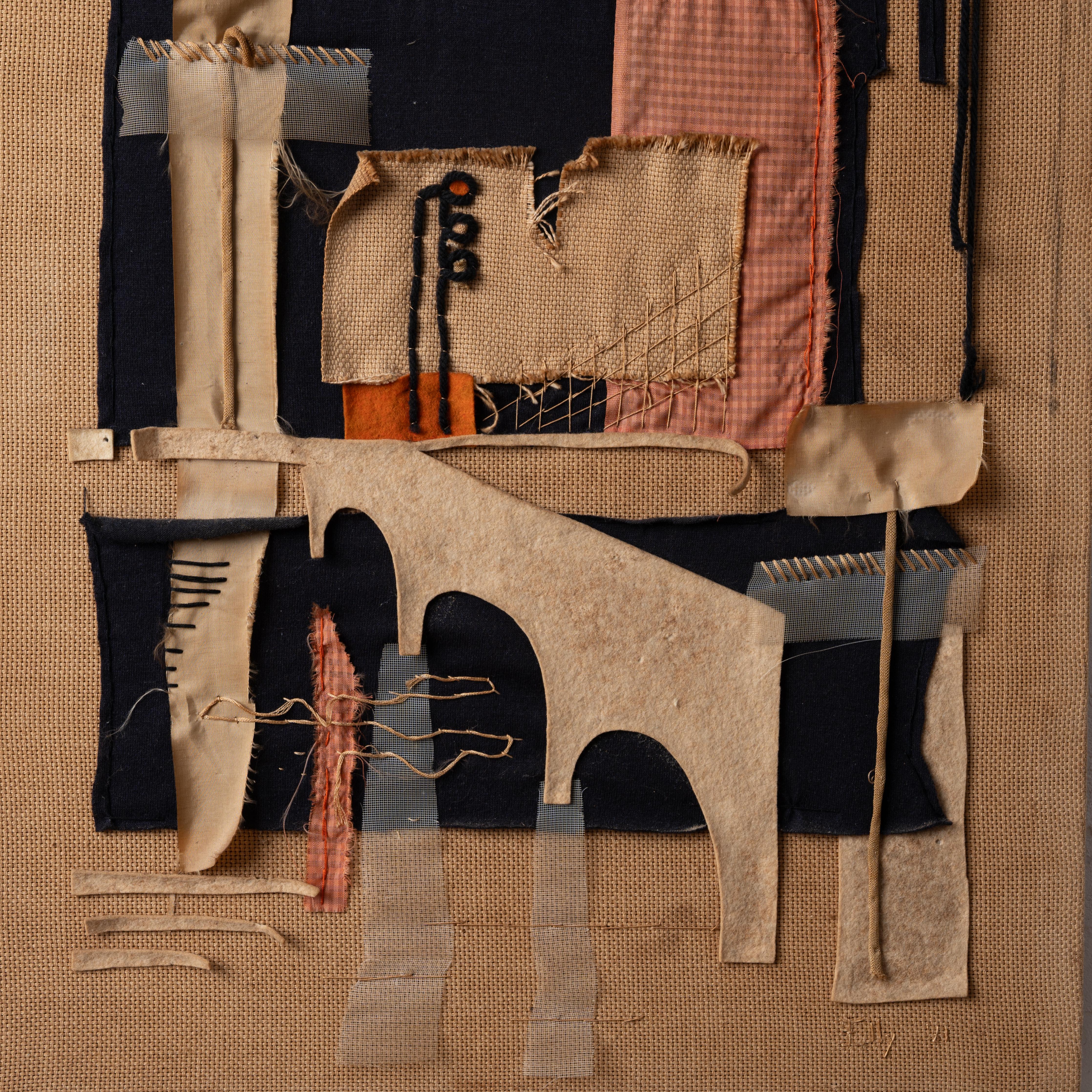 Collage tessile moderno di metà secolo, 1961 in vendita 2