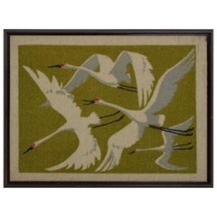 Mid-Century Modern Textile Modern Wall Art Flying Birds