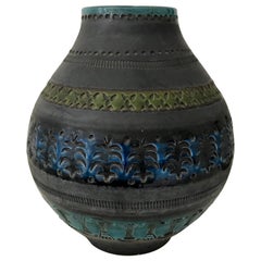 Moderne Keramikvase aus der Mitte des Jahrhunderts von Aldo Londi für Bitossi, Italien, 1960er Jahre