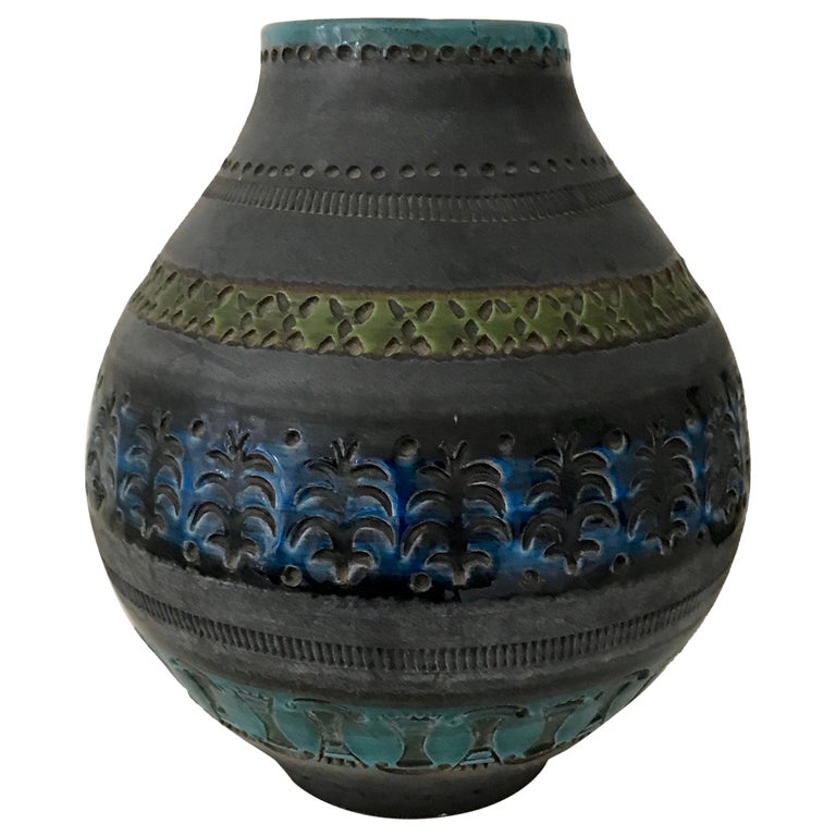 Mid Century Modern Ceramic Vase by Aldo Londi for Bitossi, Italy, 1960