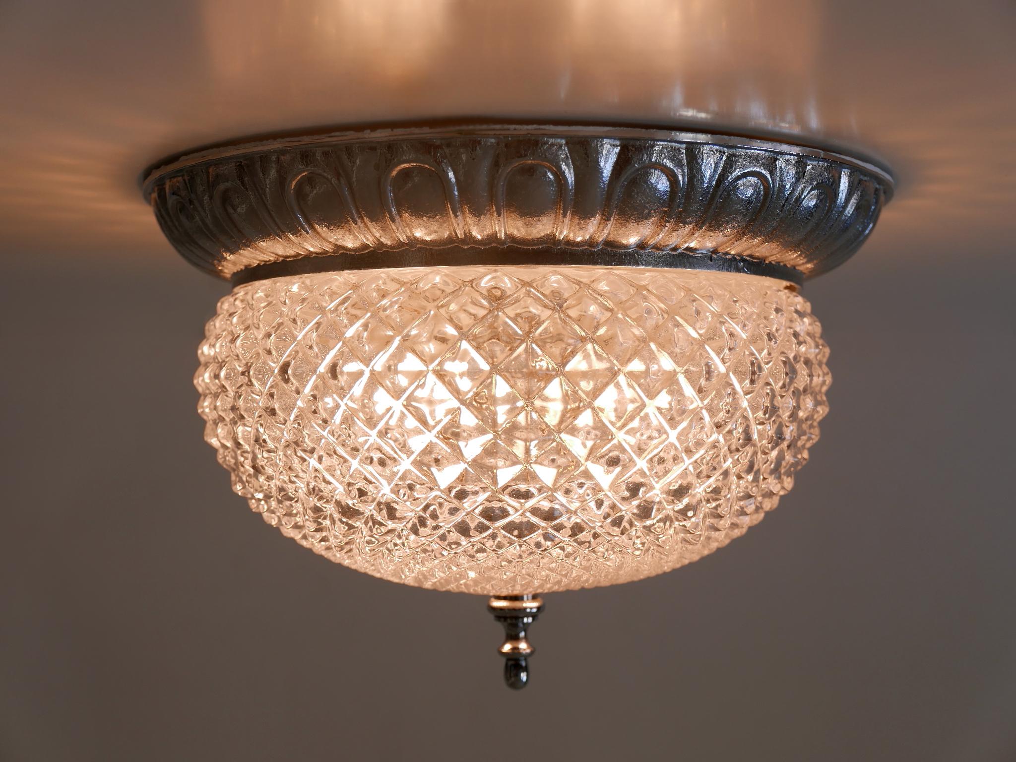 Mid Century Modern Textured Glass Ceiling Lamp von Sölken Leuchten Deutschland 1970er Jahre im Angebot 2