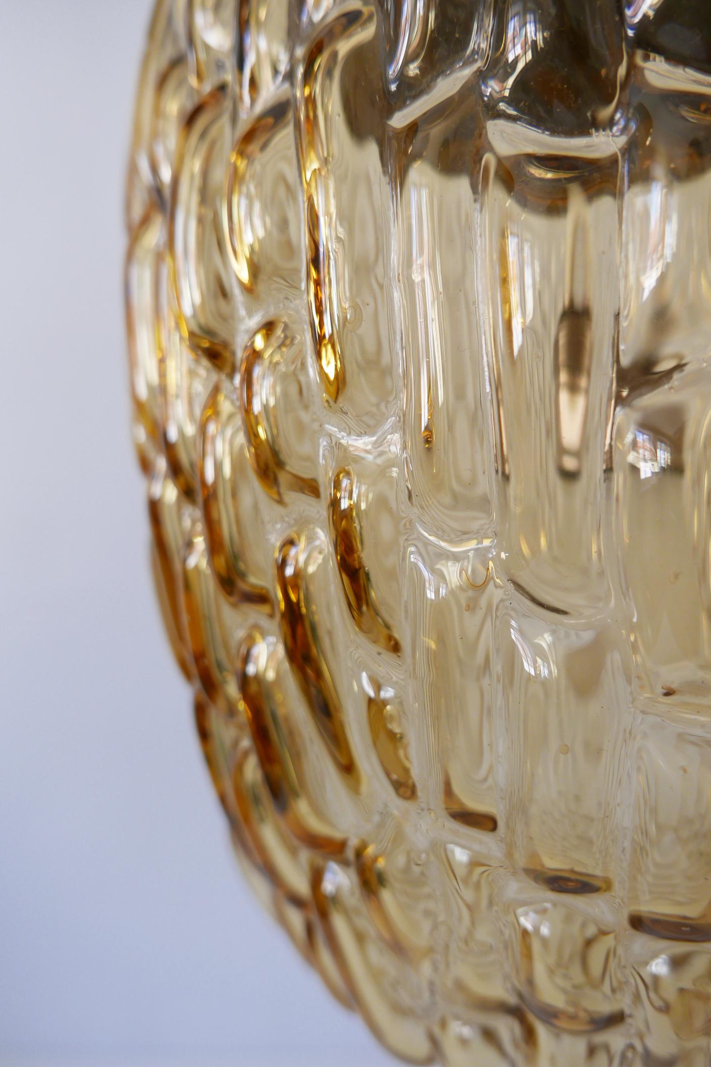 Mid-Century Modern Textured Glass Pendant Lamp by Rupert Nikoll, 1950s, Austria For Sale 10