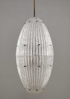 Mid-Century Modern Textured Glass Pendant Light