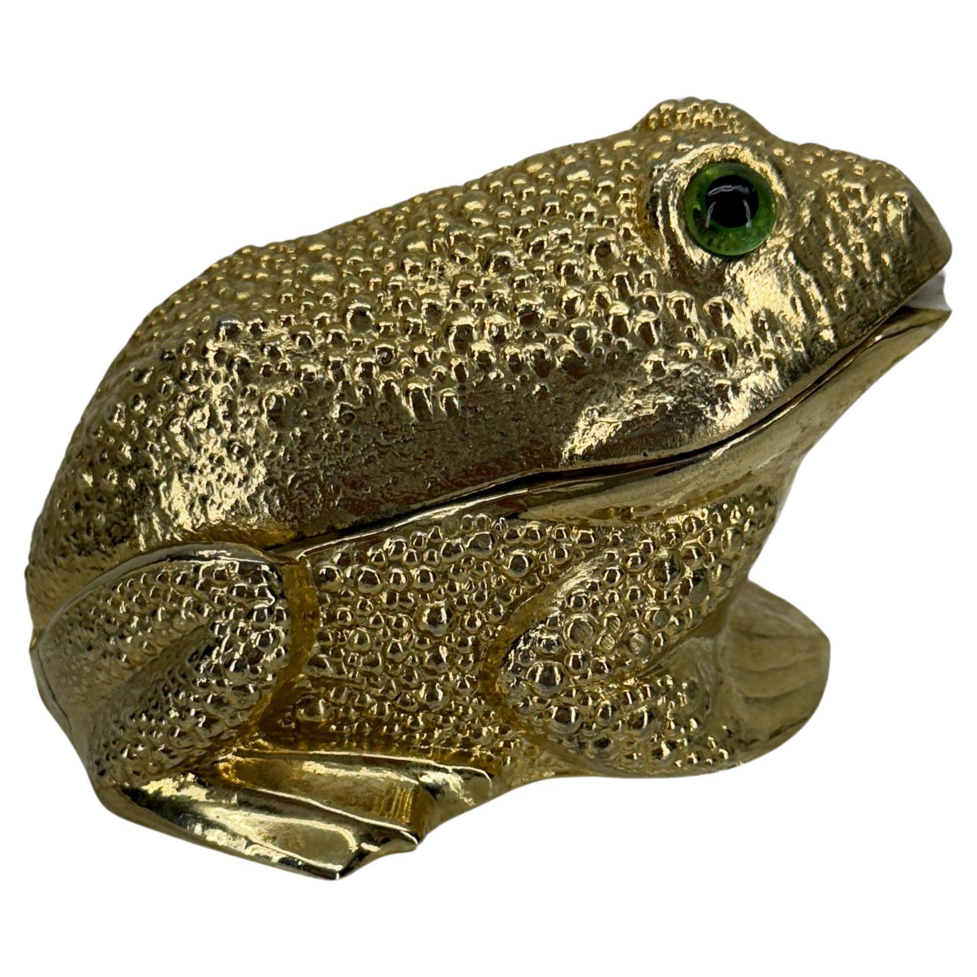 American Mid-Century Modern Textured Gold Frog Tape Dispenser  For Sale
