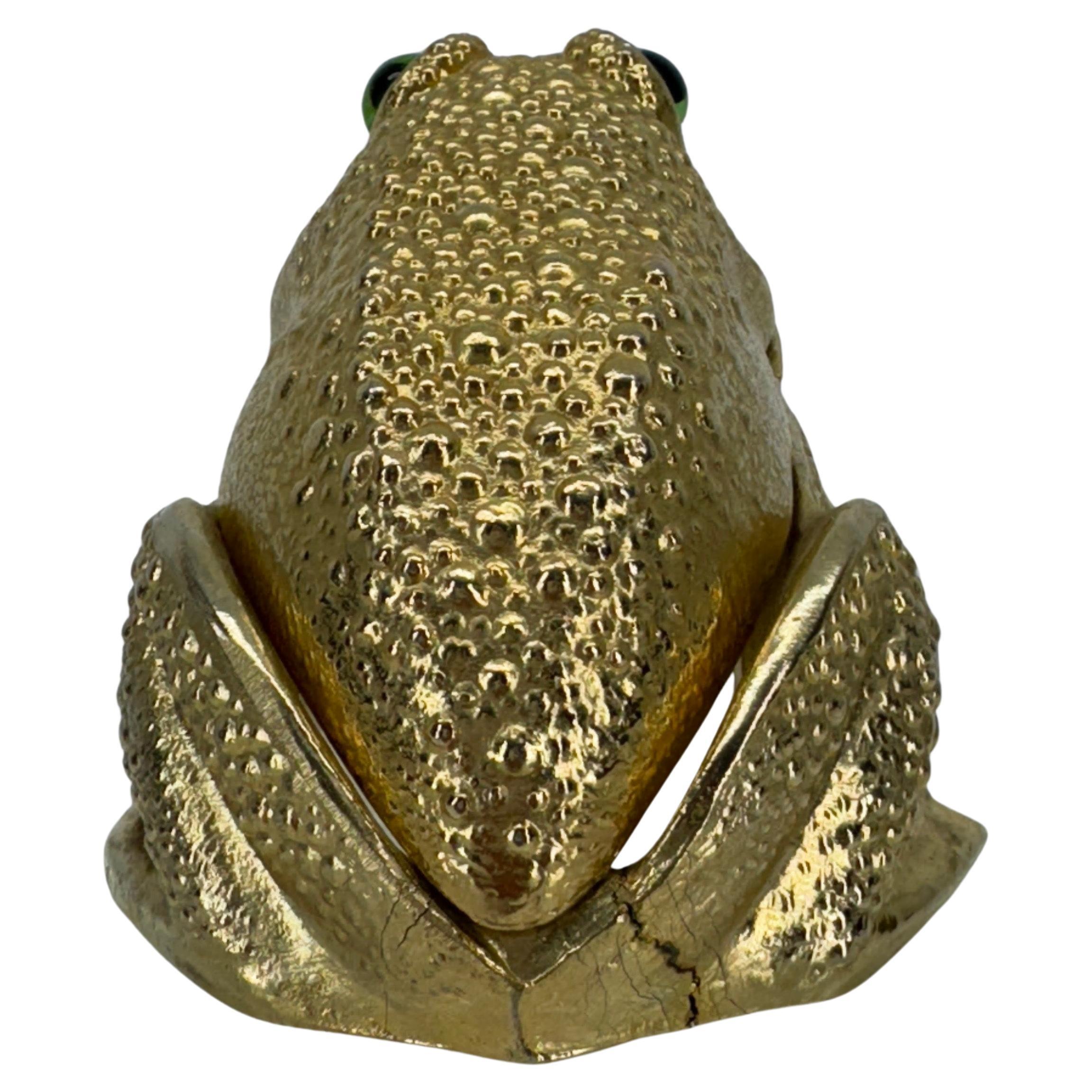 20th Century Mid-Century Modern Textured Gold Frog Tape Dispenser  For Sale