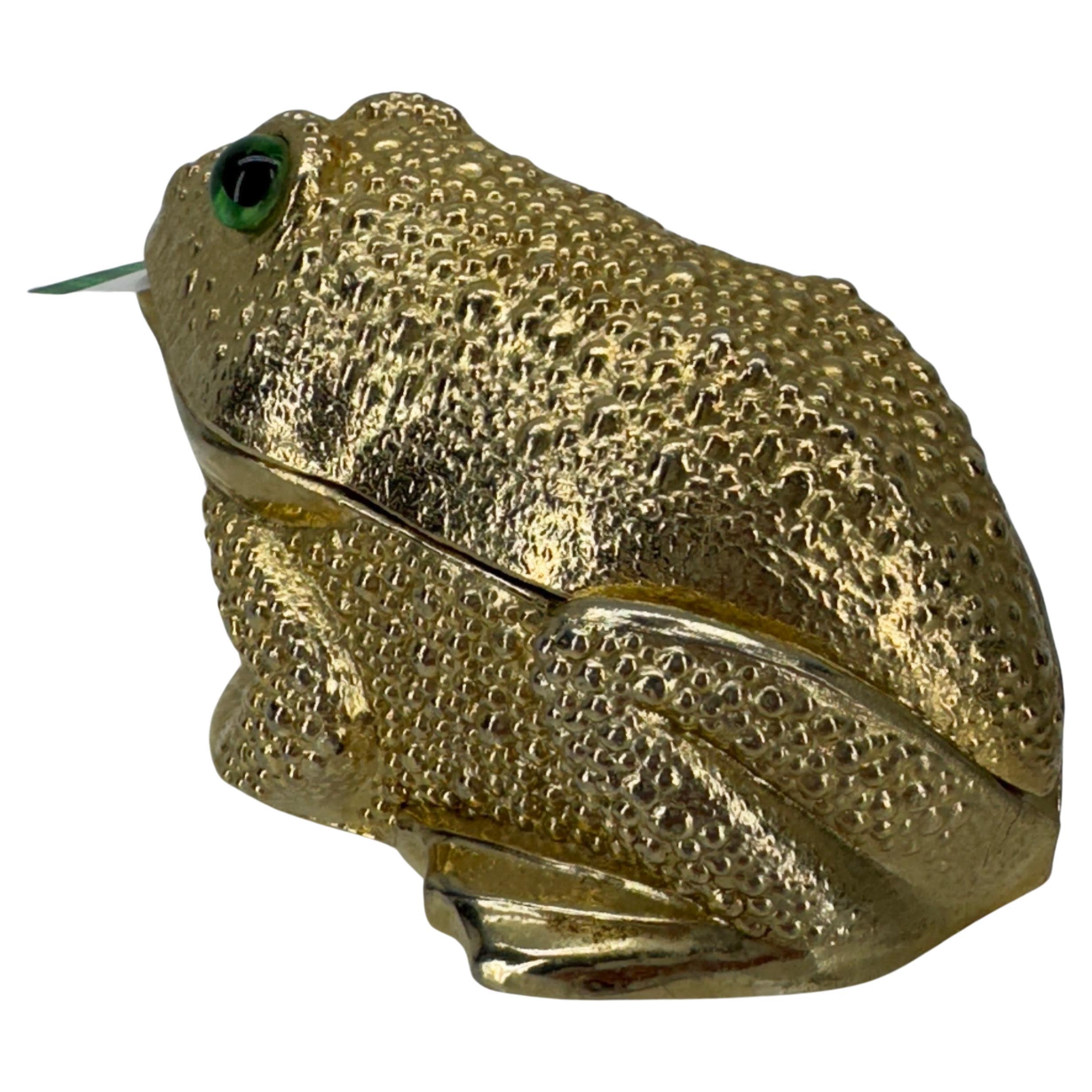Metal Mid-Century Modern Textured Gold Frog Tape Dispenser  For Sale