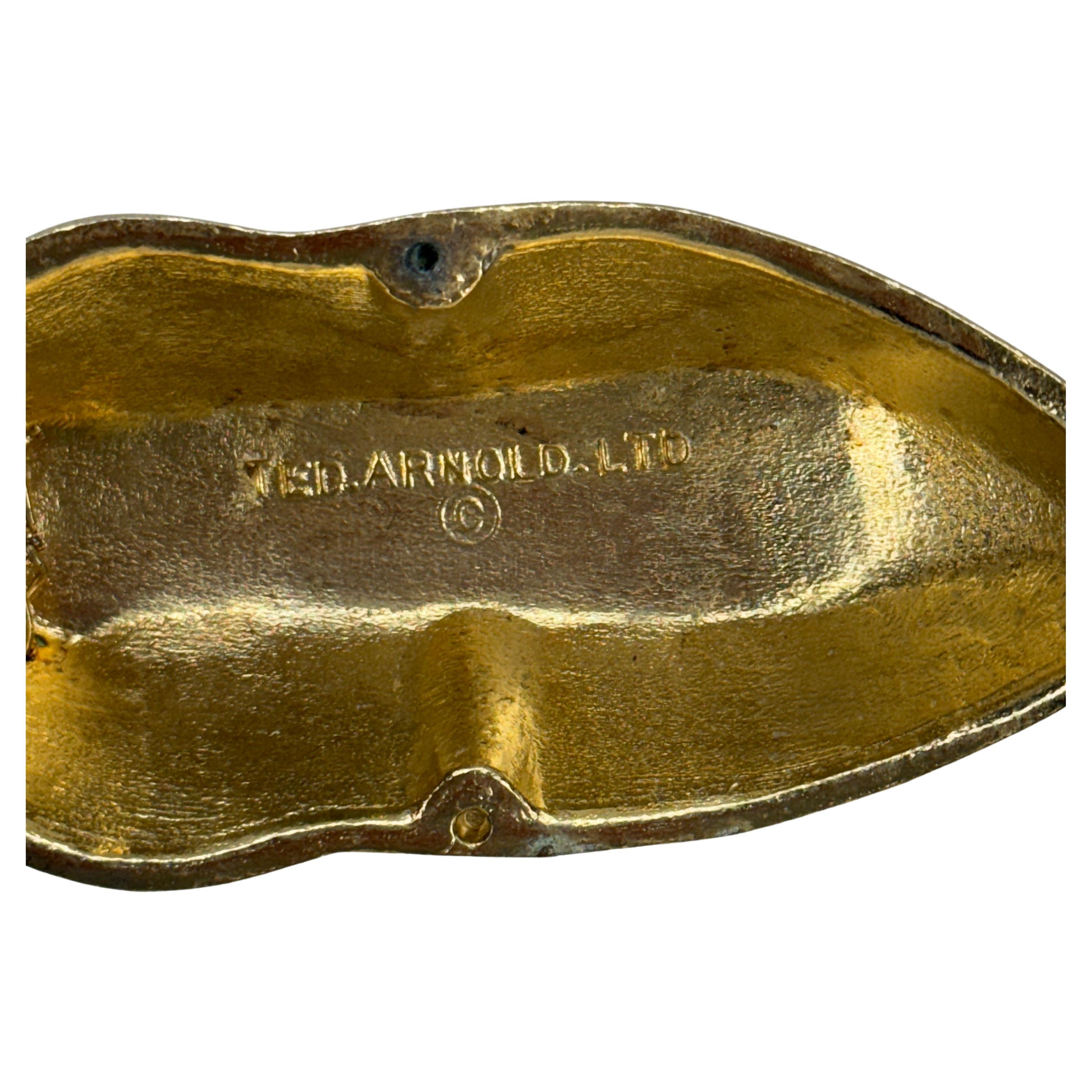 Mid-Century Modern Textured Gold Frog Tape Dispenser  (Metall) im Angebot