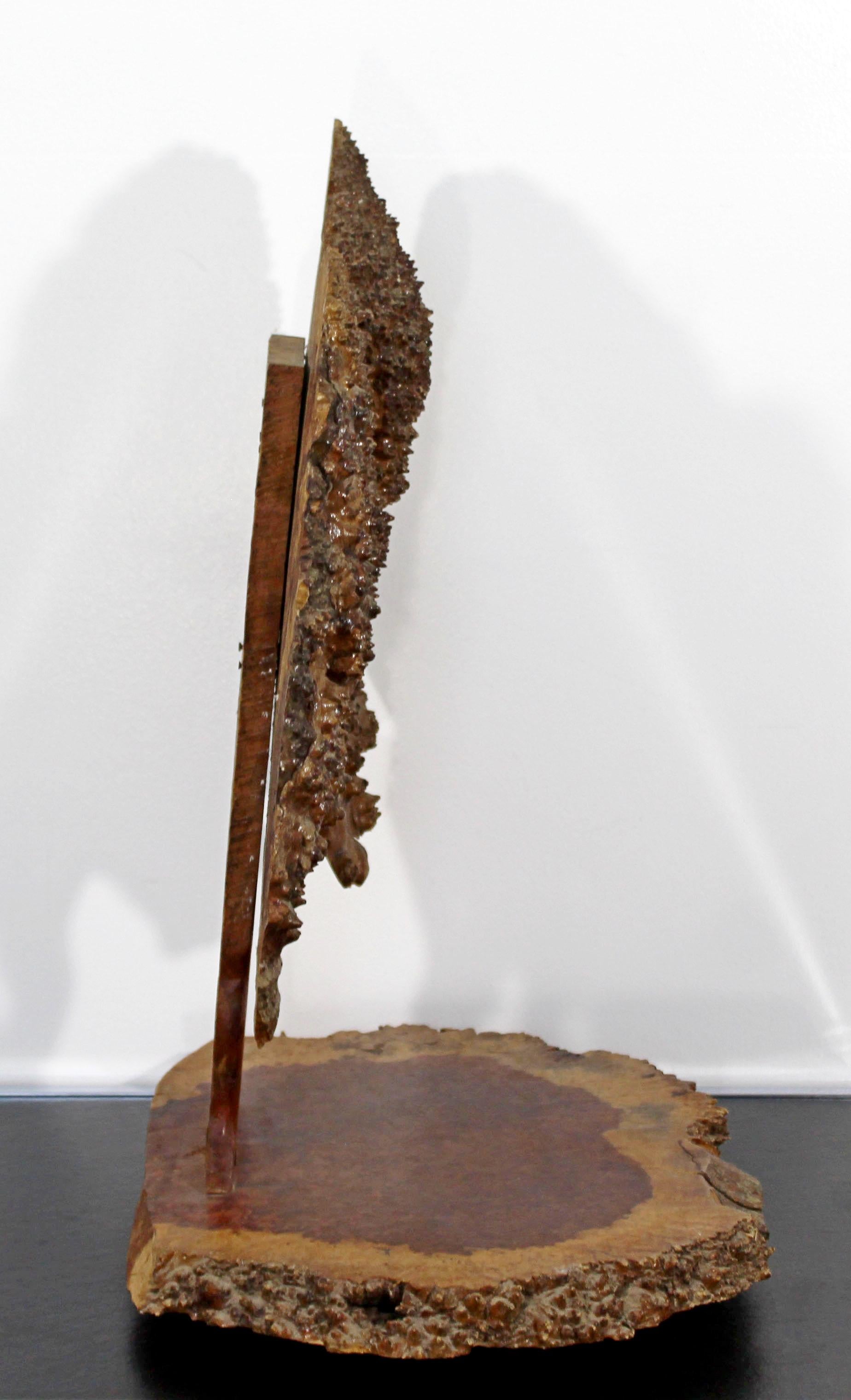 Mid-Century Modern Textured Tree of Life Studio Made Burl Wood Table Sculpture im Zustand „Gut“ in Keego Harbor, MI