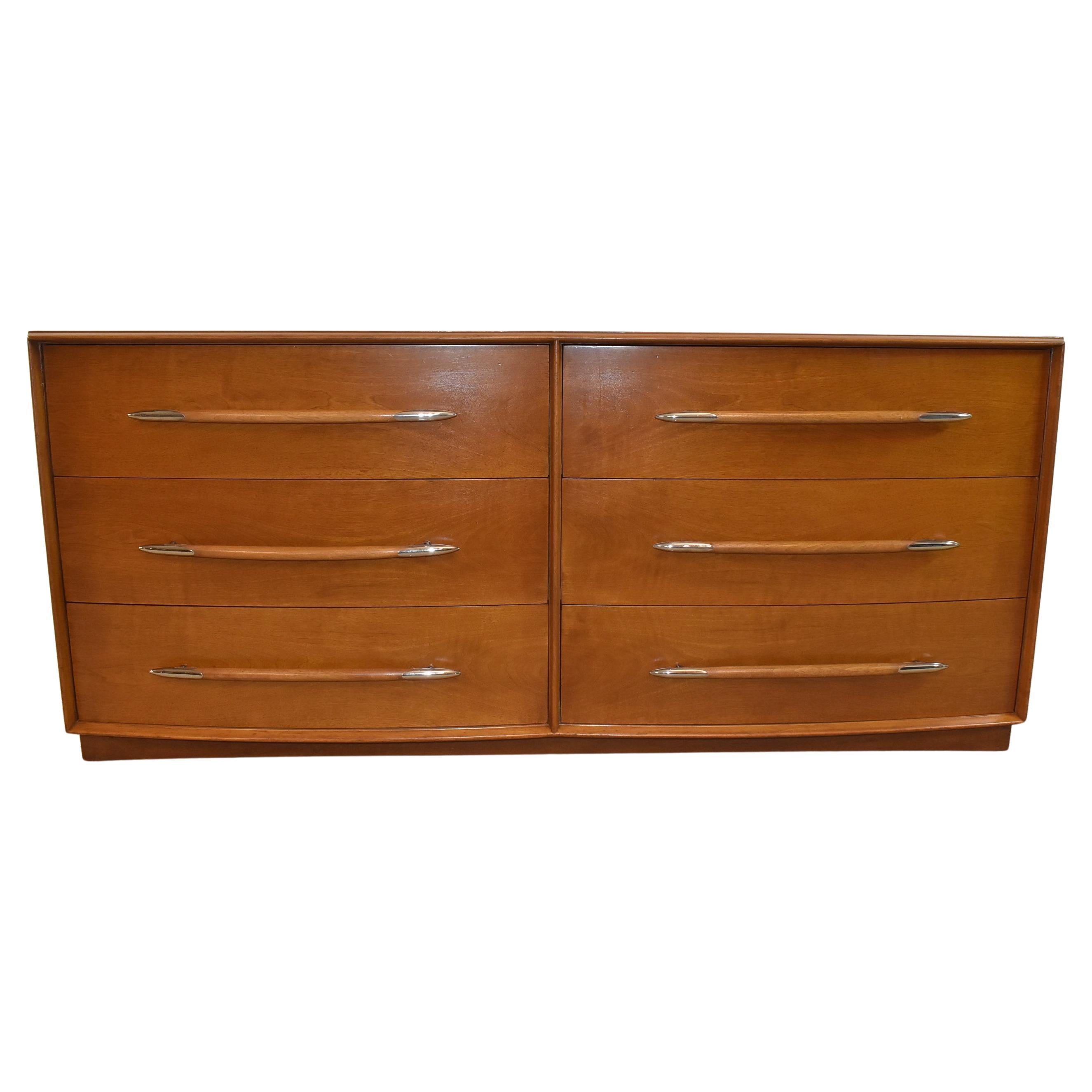 Mid-Century Modern T.H. Robsjohn-Gibbings by Widdicomb Walnut Dresser For Sale