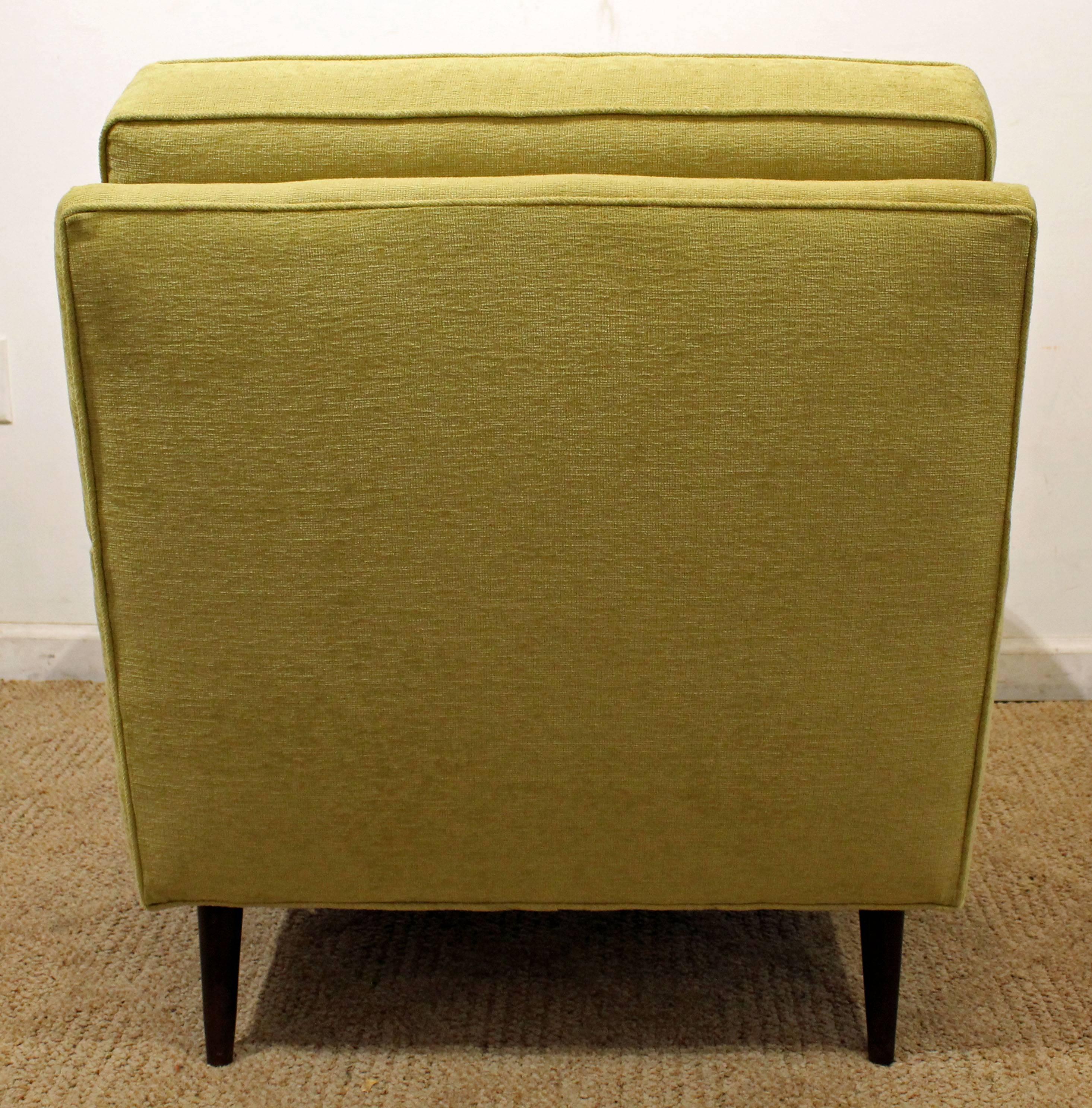 20th Century Mid-Century Modern Thayer Coggin Style Chartreuse Pencil Leg Club Chair