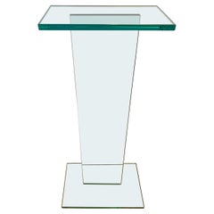 Mid-Century Modern Thick Glass Sculptural Pedestal Stand Column
