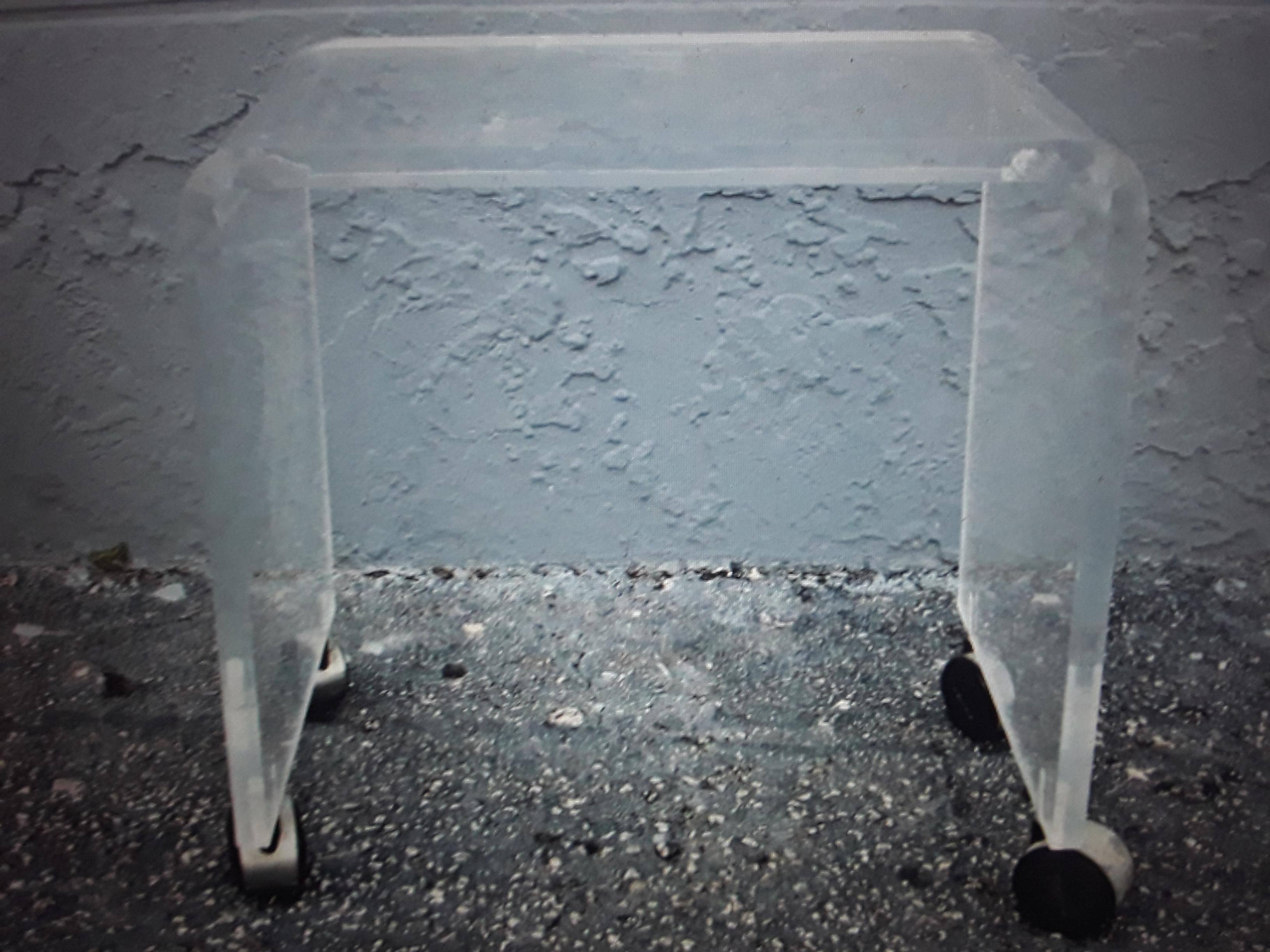 Mid-Century Modern Mid Century Modern Thick Lucite Rolling Vanity Stool