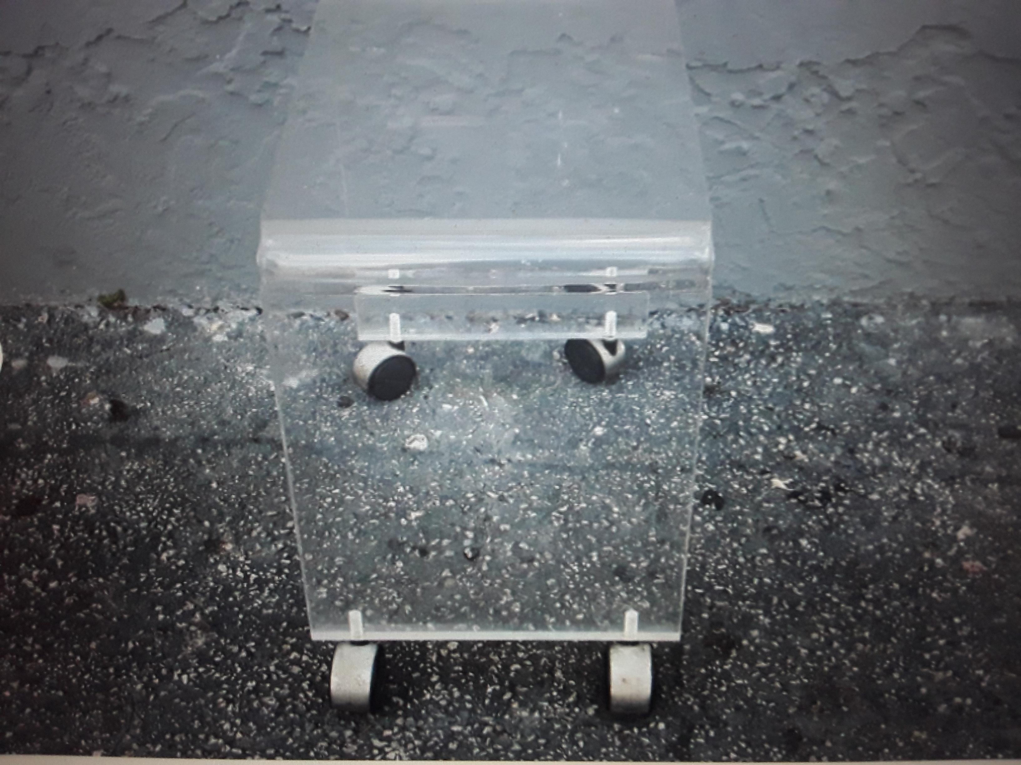 Mid Century Modern Thick Lucite Rolling Vanity Stool 1