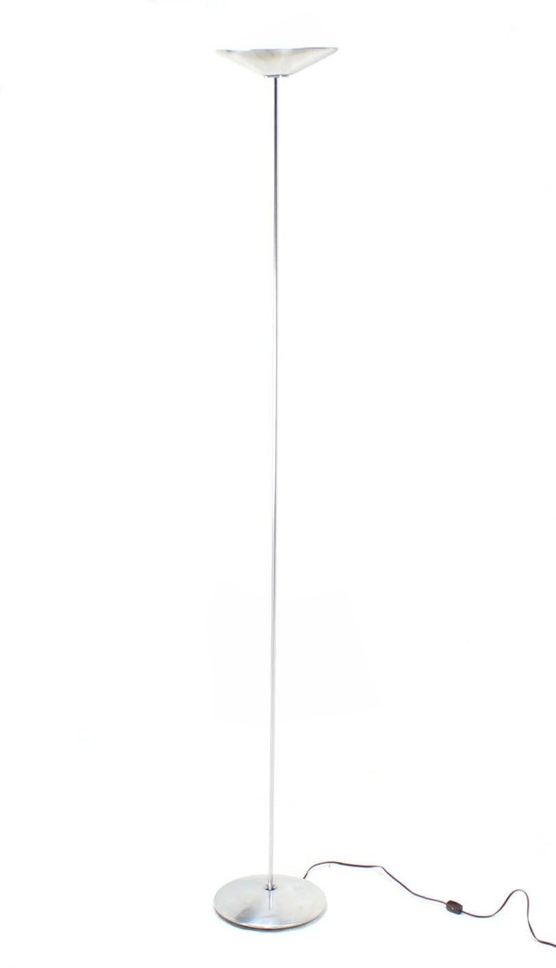 Chrome Mid Century Modern Thin Profile Elegant Estiluz Hallogen Floor Lamp Torchere  For Sale
