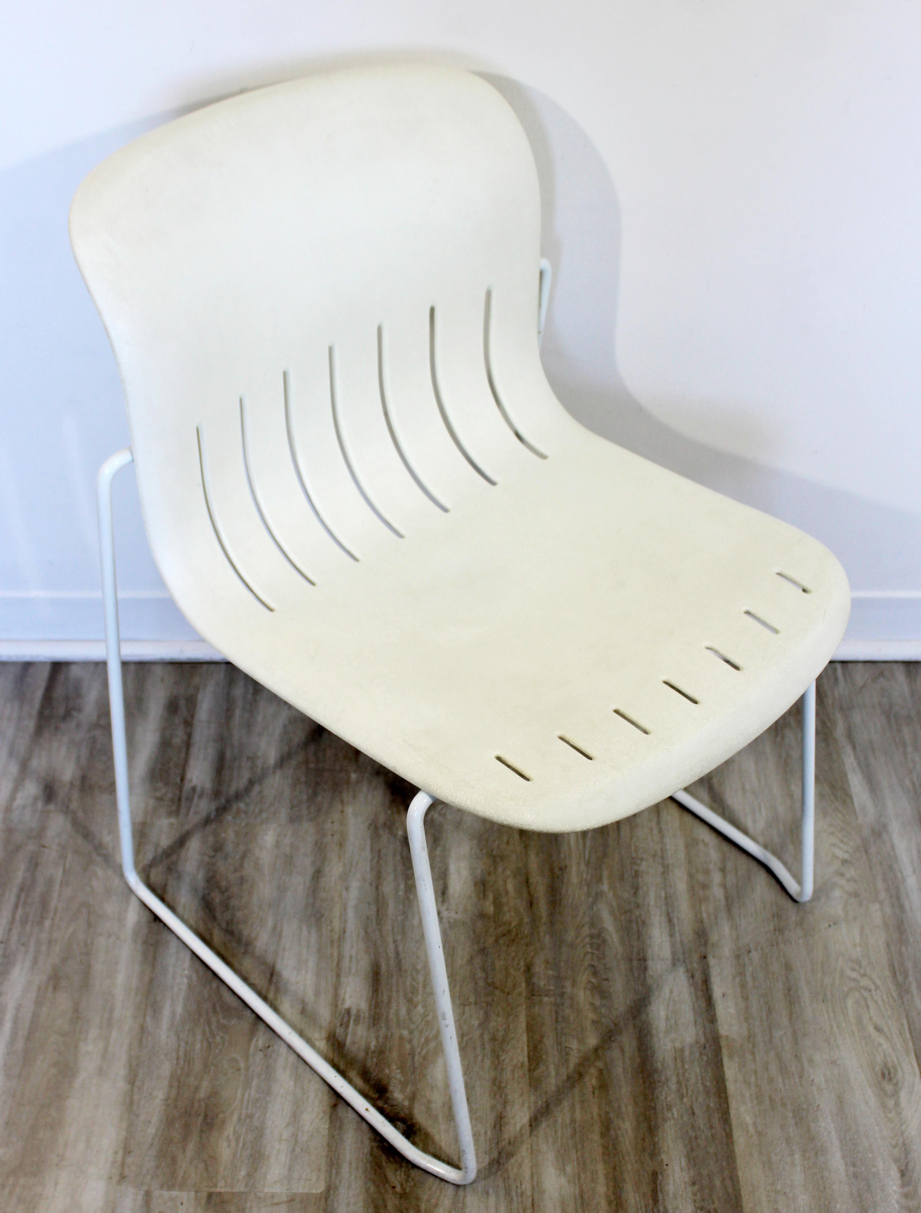 Mid-Century Modern Thonet Attiva Jerome Caruso Set 6 White Stacking ...