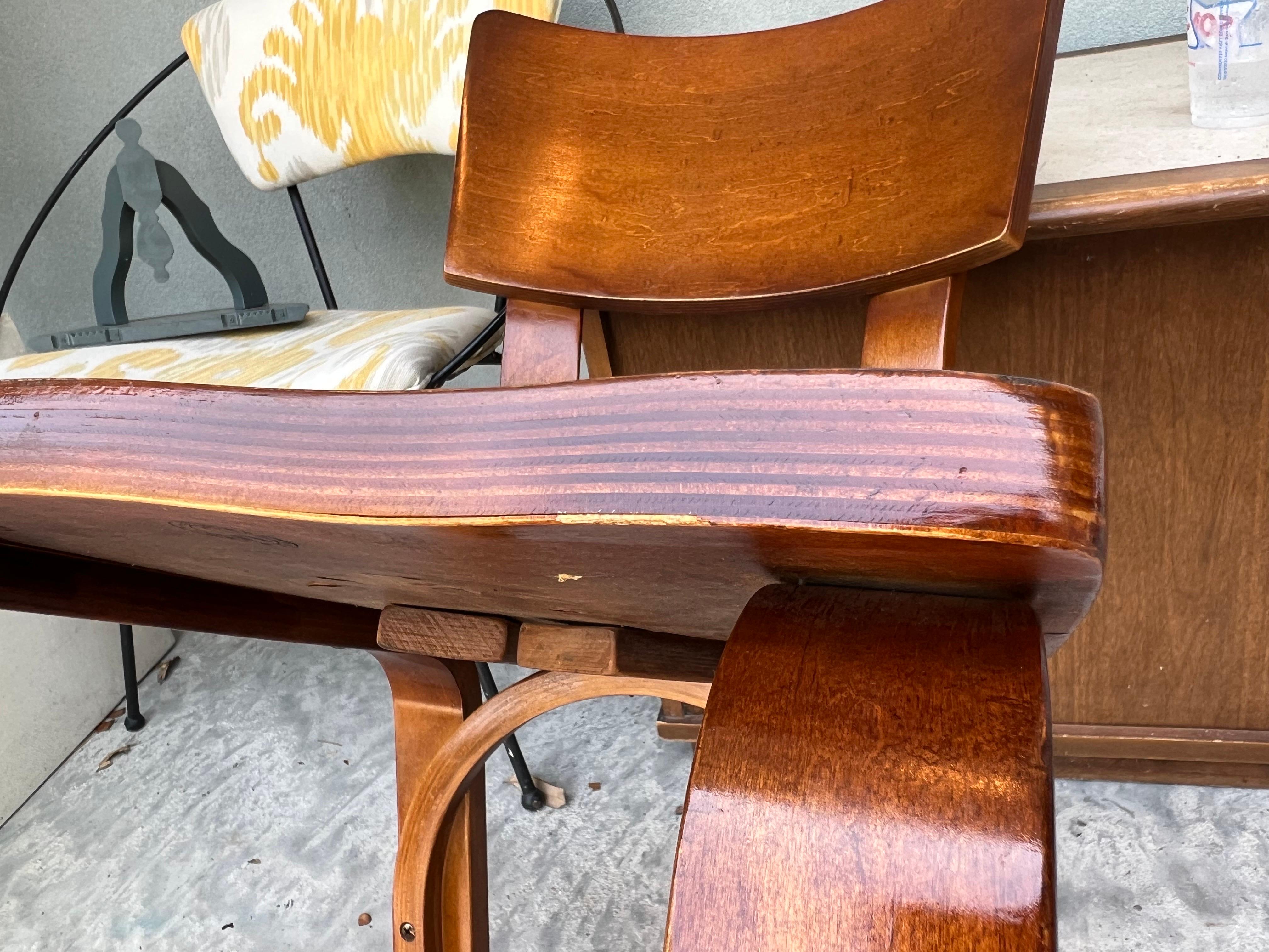 Mid-Century Modern Thonet Bentwood Plywood Birch Desk Chair 5