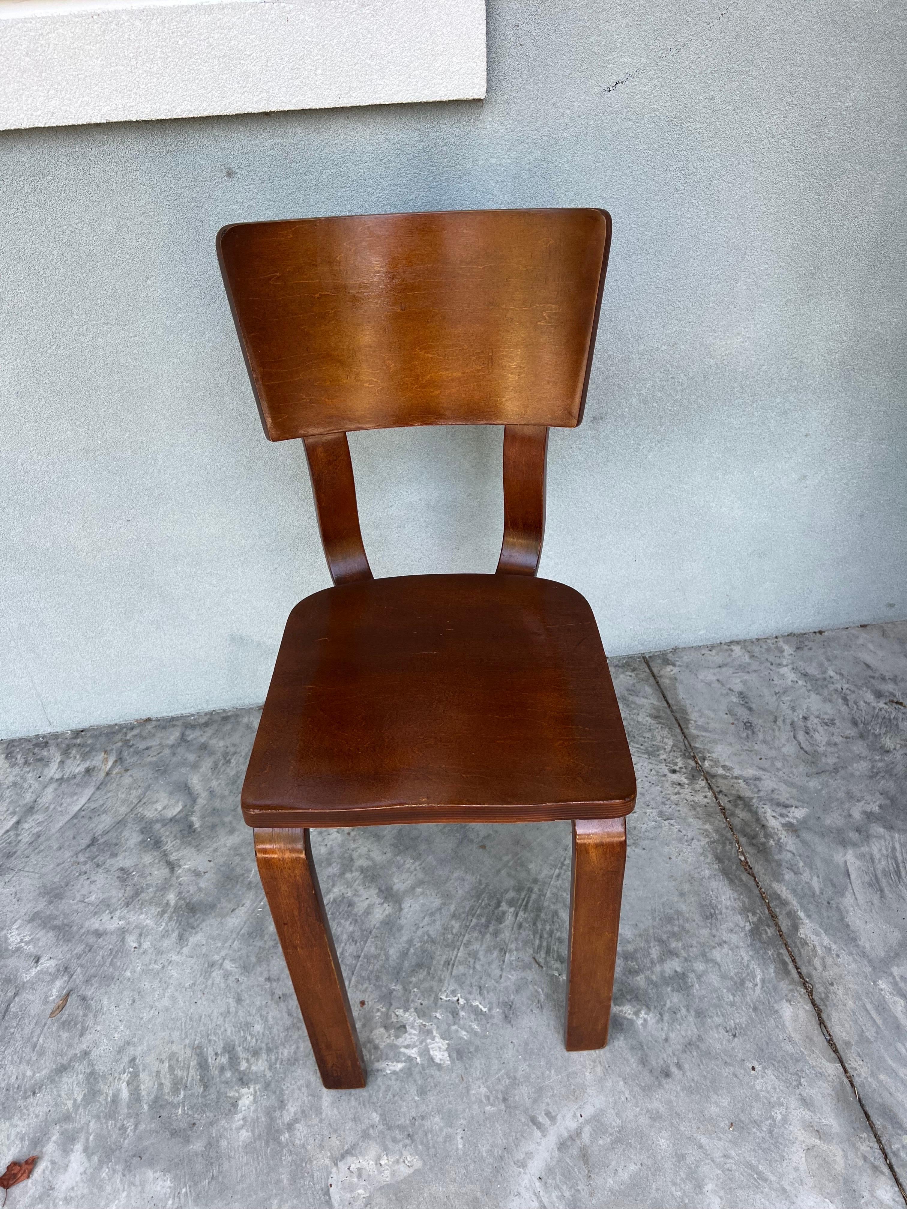 Mid-Century Modern Thonet Bentwood Plywood Birch Desk Chair 7