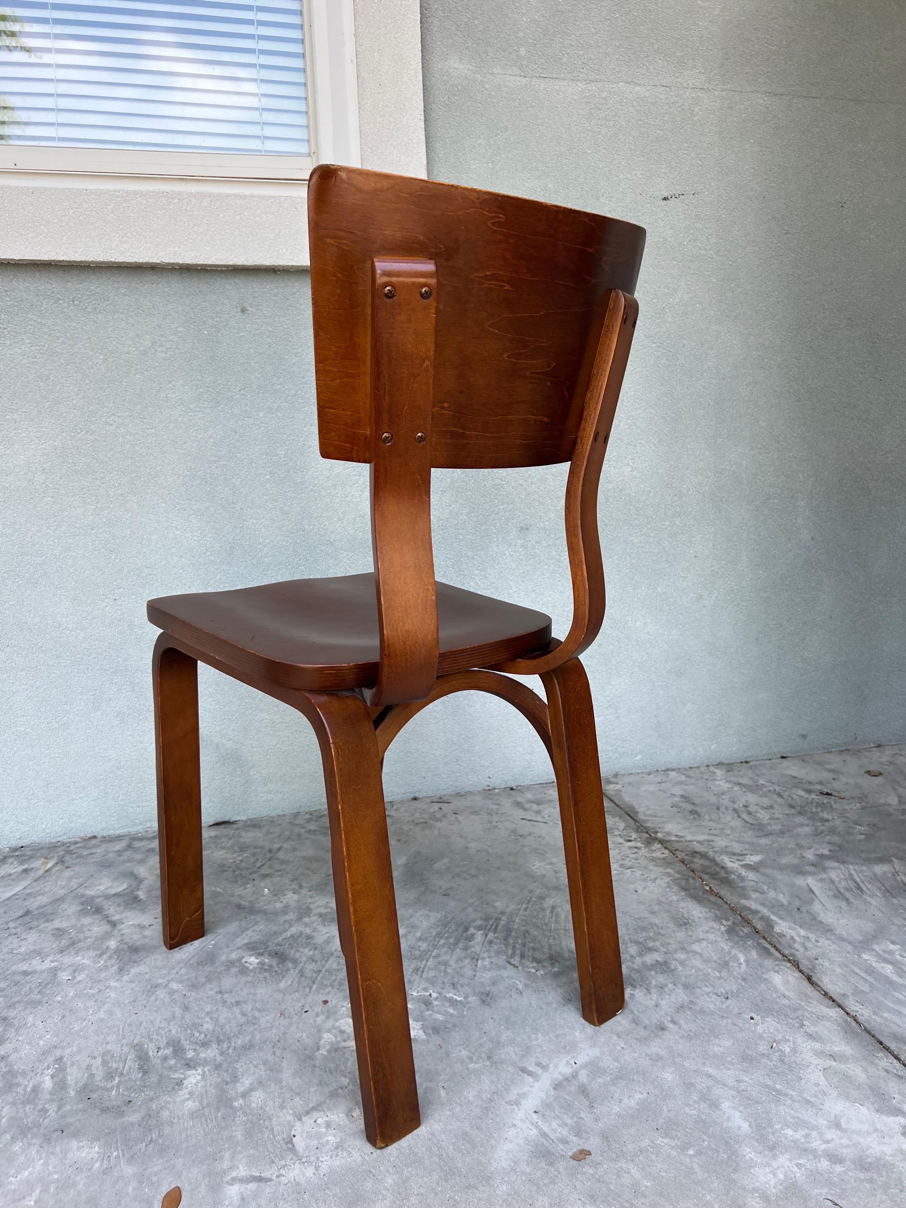 Mid-Century Modern Thonet Bentwood Plywood Birch Desk Chair In Good Condition In Charleston, SC