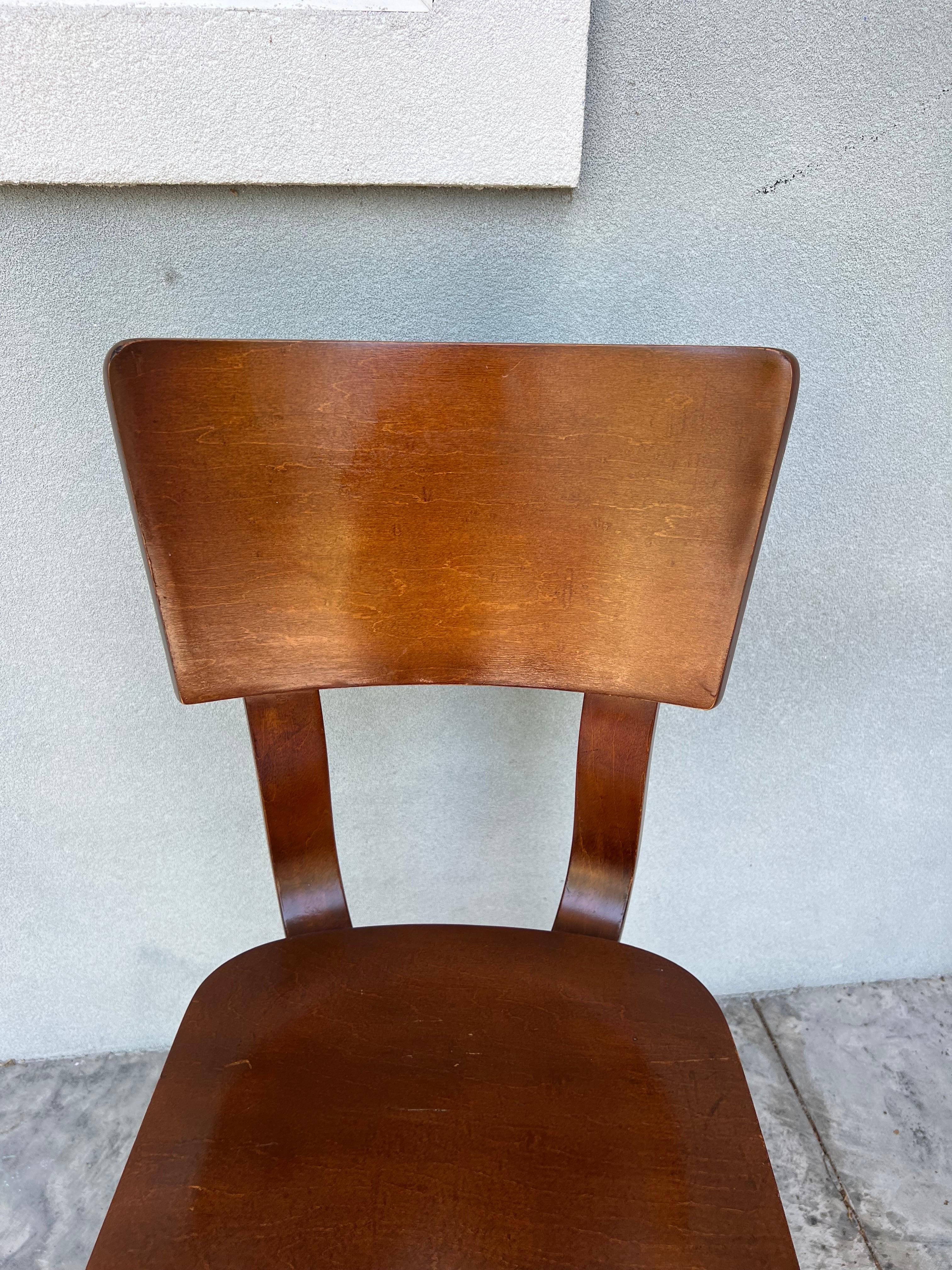 Mid-Century Modern Thonet Bentwood Plywood Birch Desk Chair 1