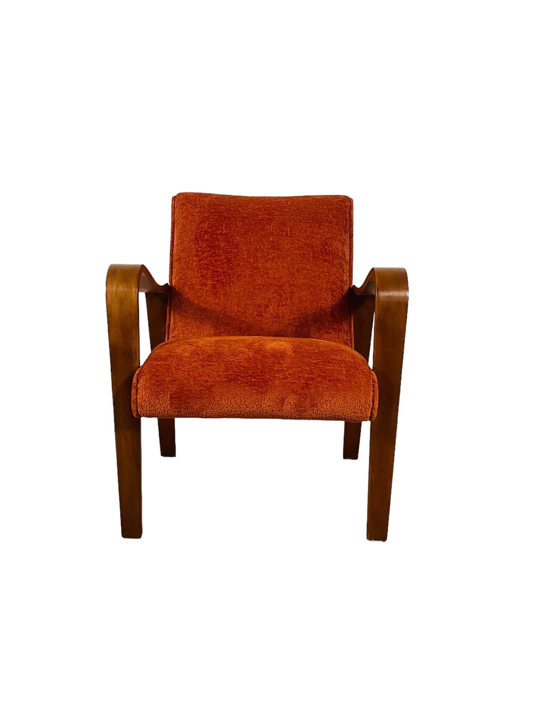 Mid Century Modern Thonet Lounge Chair Reupholstered 2