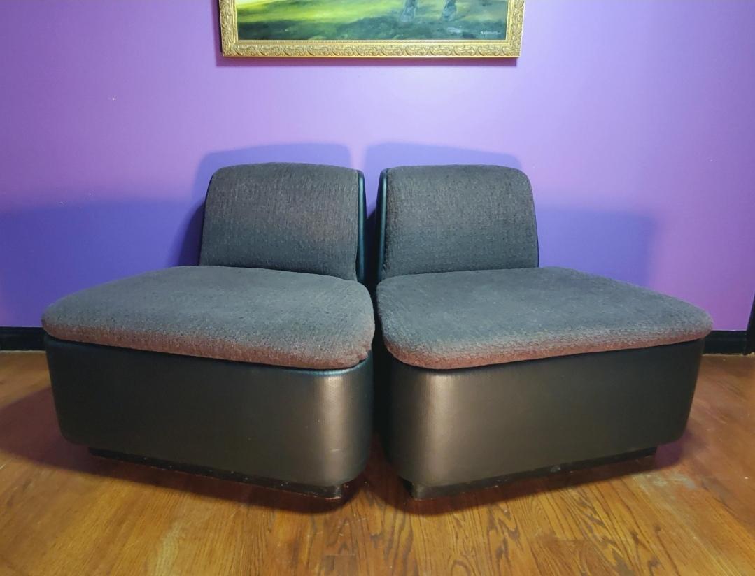 Mid-Century Modern Thonet-Lounge-Sessel ohne Armlehne – ein Paar (Polster) im Angebot