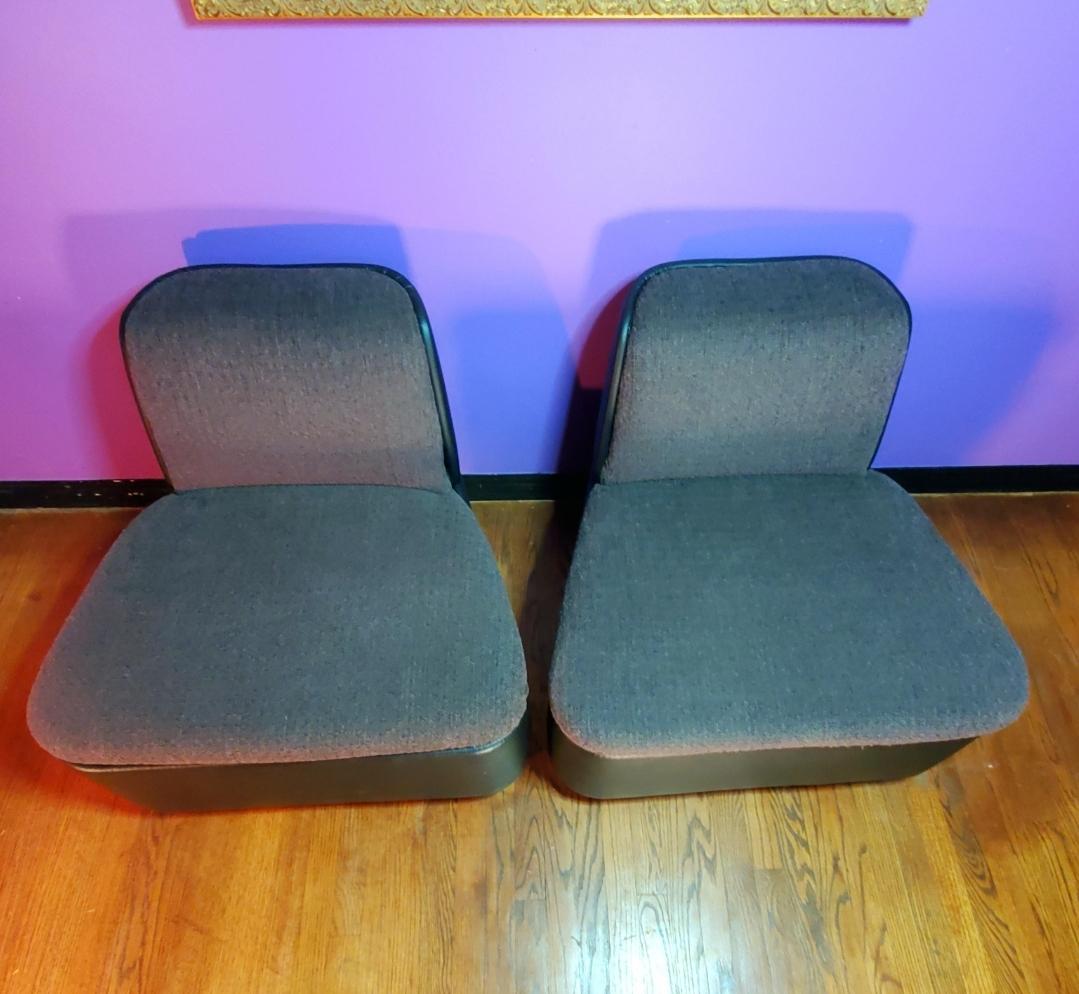 Mid-Century Modern Thonet-Lounge-Sessel ohne Armlehne – ein Paar im Angebot 1