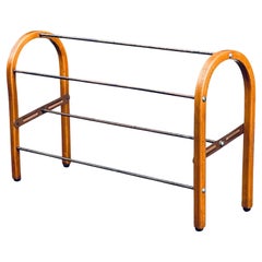 Vintage Mid-Century Modern Thonet Style 1950’s Bentwood Two Tier Shoe Rack