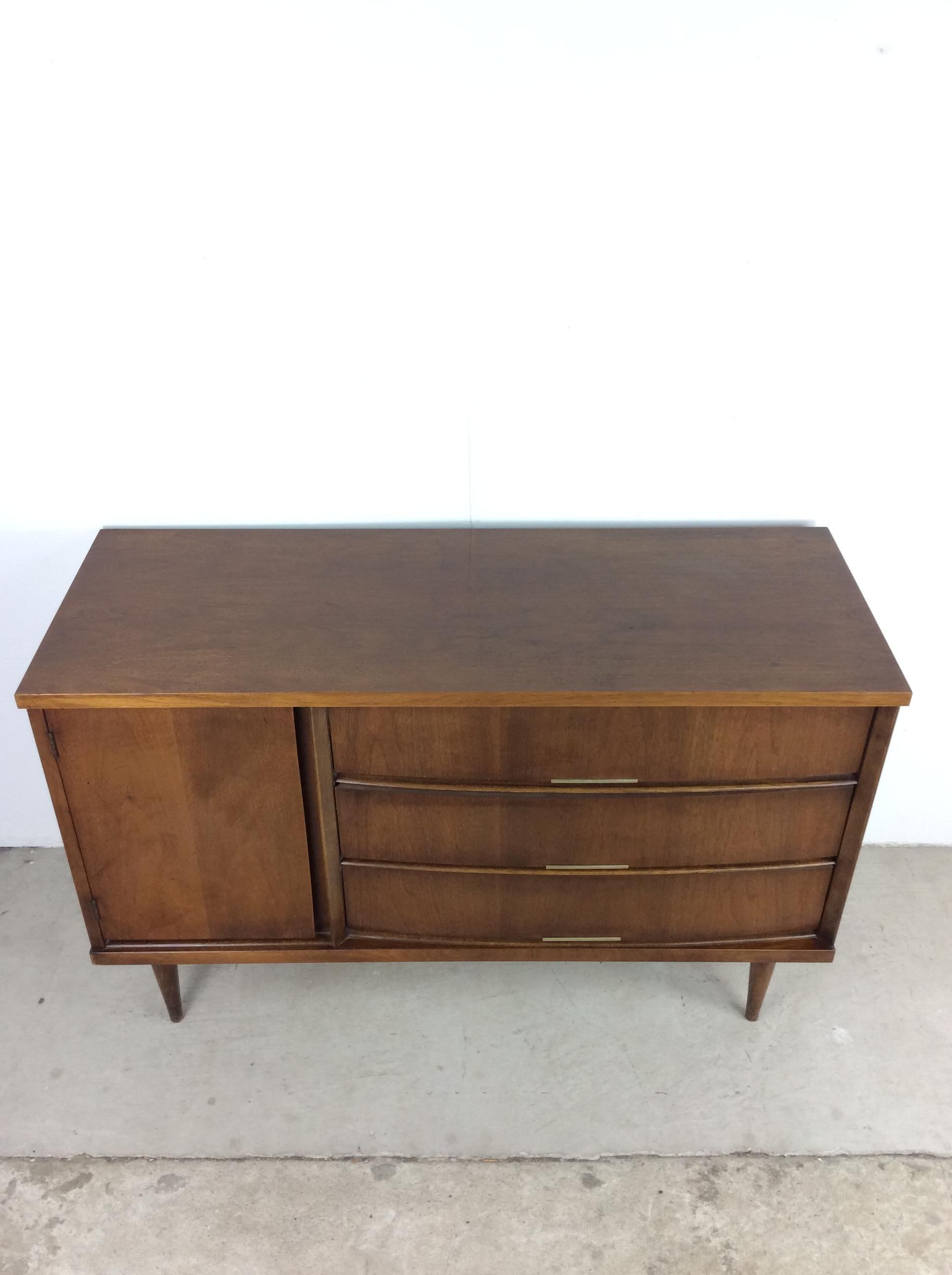 American Mid-Century Modern Three Drawer Credenza by Bassett Furniture For Sale
