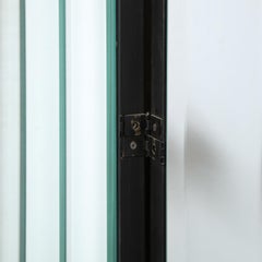 Mid-Century Modern Three Panel Beveled Mirrored & Enamel Screen