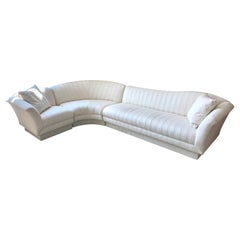 Mid-Century Modern Three Piece Ivory Sectional Sofa by Directional Furniture USA