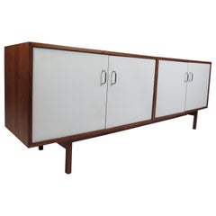 Retro Mid-Century Modern Three-Piece Record Cabinet