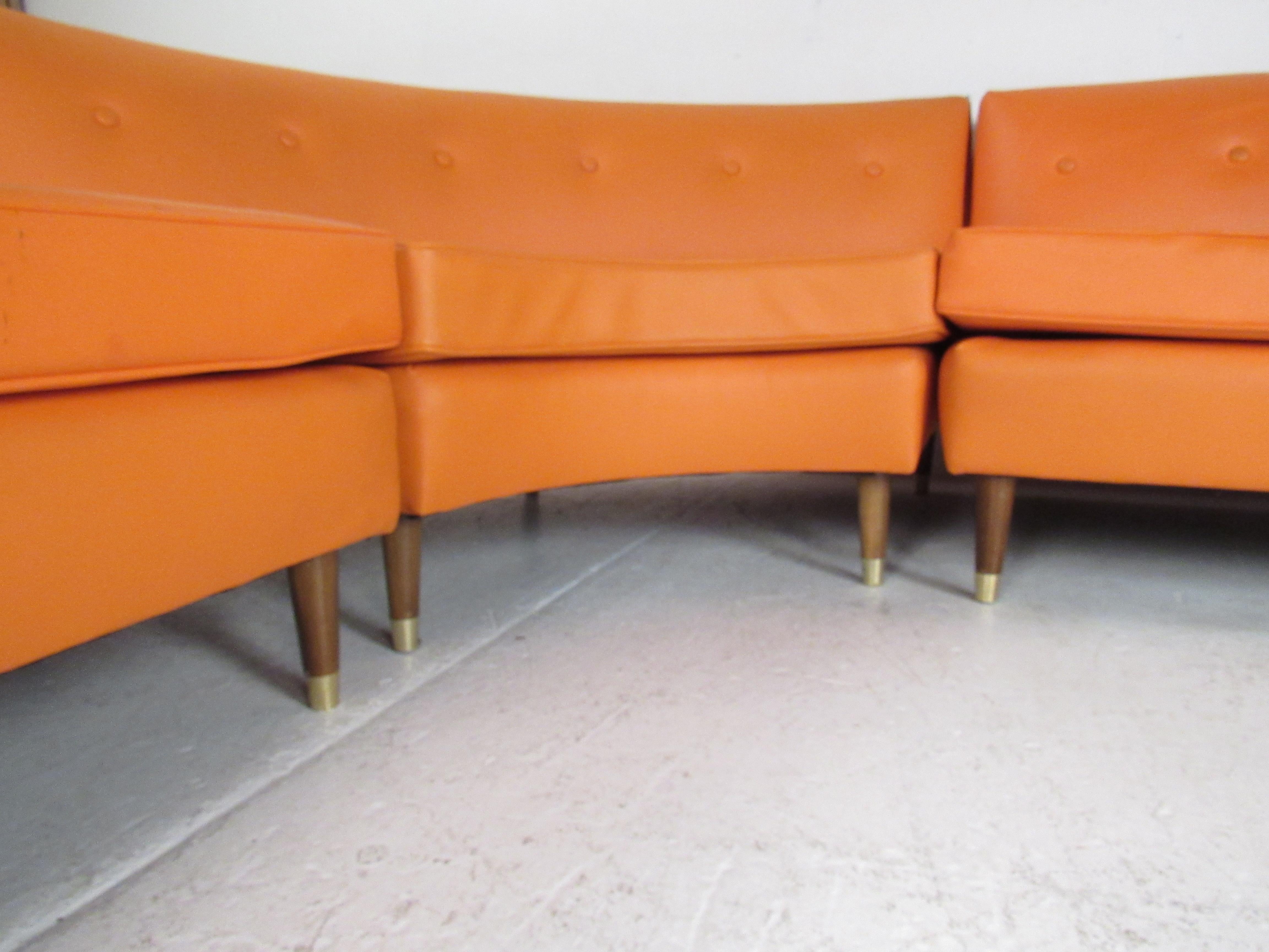 Mid-Century Modern Three-Piece Sectional Sofa 5