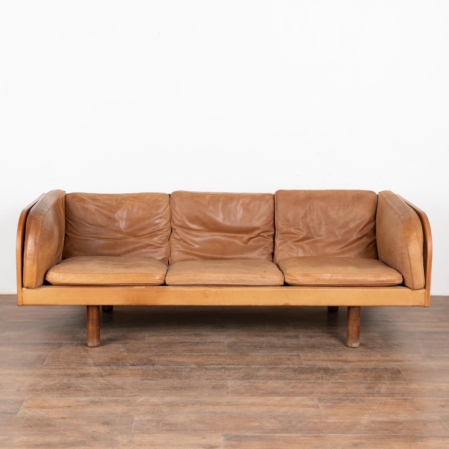 Mid-Century Modern Mid Century Modern Three Seat Sofa With Curved Arms, Denmark circa 1960 For Sale