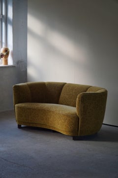 Mid-Century Modern, Three Seater Banana Sofa, by a Danish Cabinetmaker, 1940s
