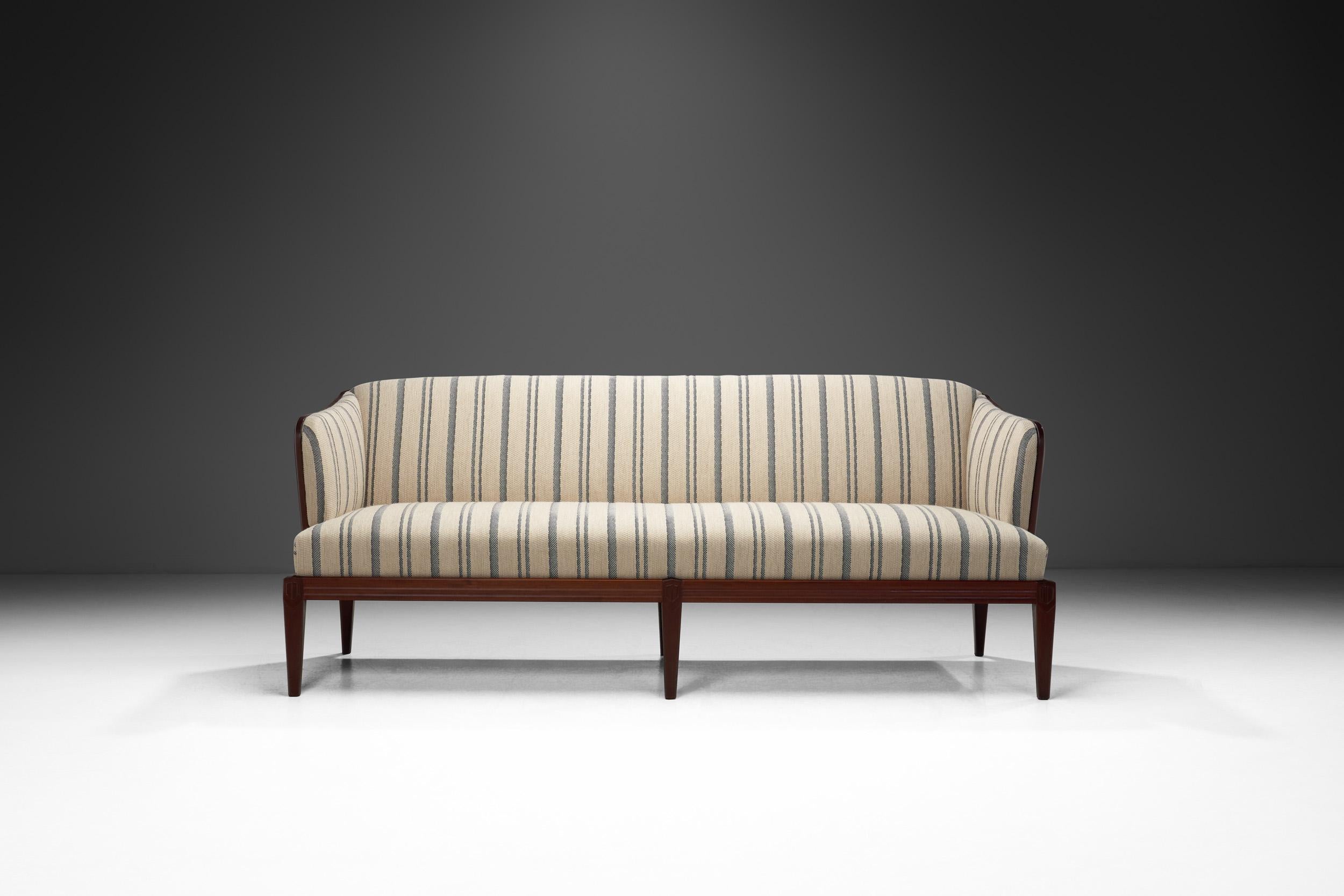 Swedish Mid-Century Modern Three-Seater Sofa by Carl Malmsten (Attr.), Sweden 1960s