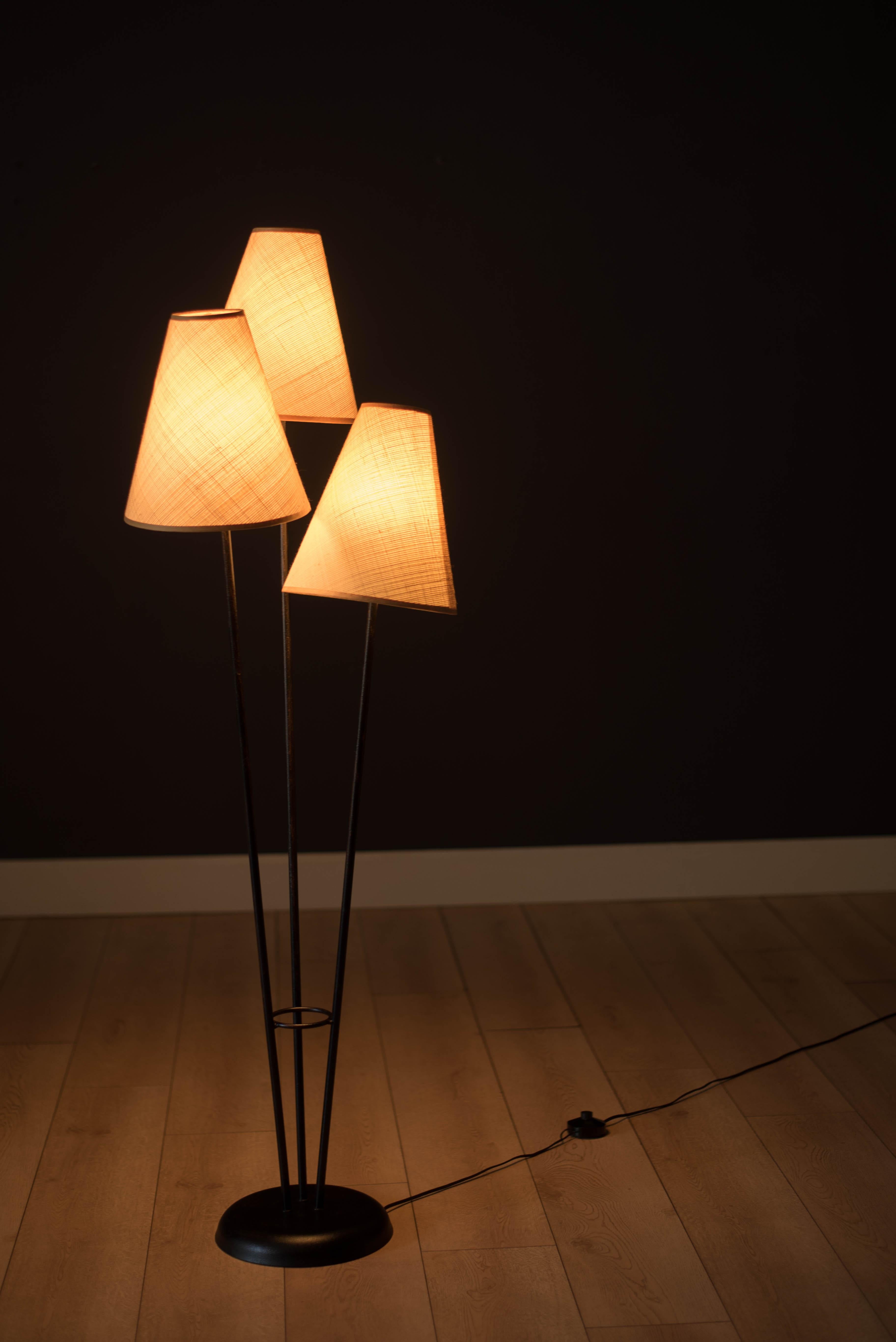 Mid-20th Century Mid-Century Modern Three Shade Light Floor Lamp