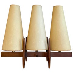 Vintage Mid-Century Modern Three Shade Table Lamp by John Keal For Modeline