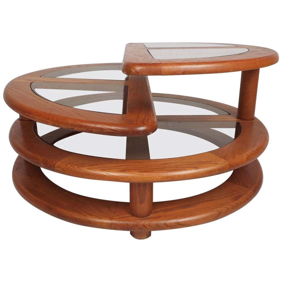 3 Tier Stackable Table Three-Tiered Stackable Round Coffee Table, Italy, Mid-Century at 1stdibs