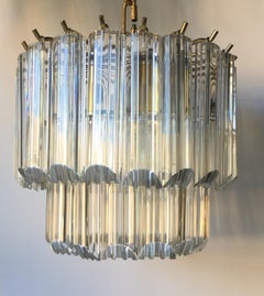 Mid-Century Modern Tiered Lucite Waterfall Chandelier Light Fixture, Italy