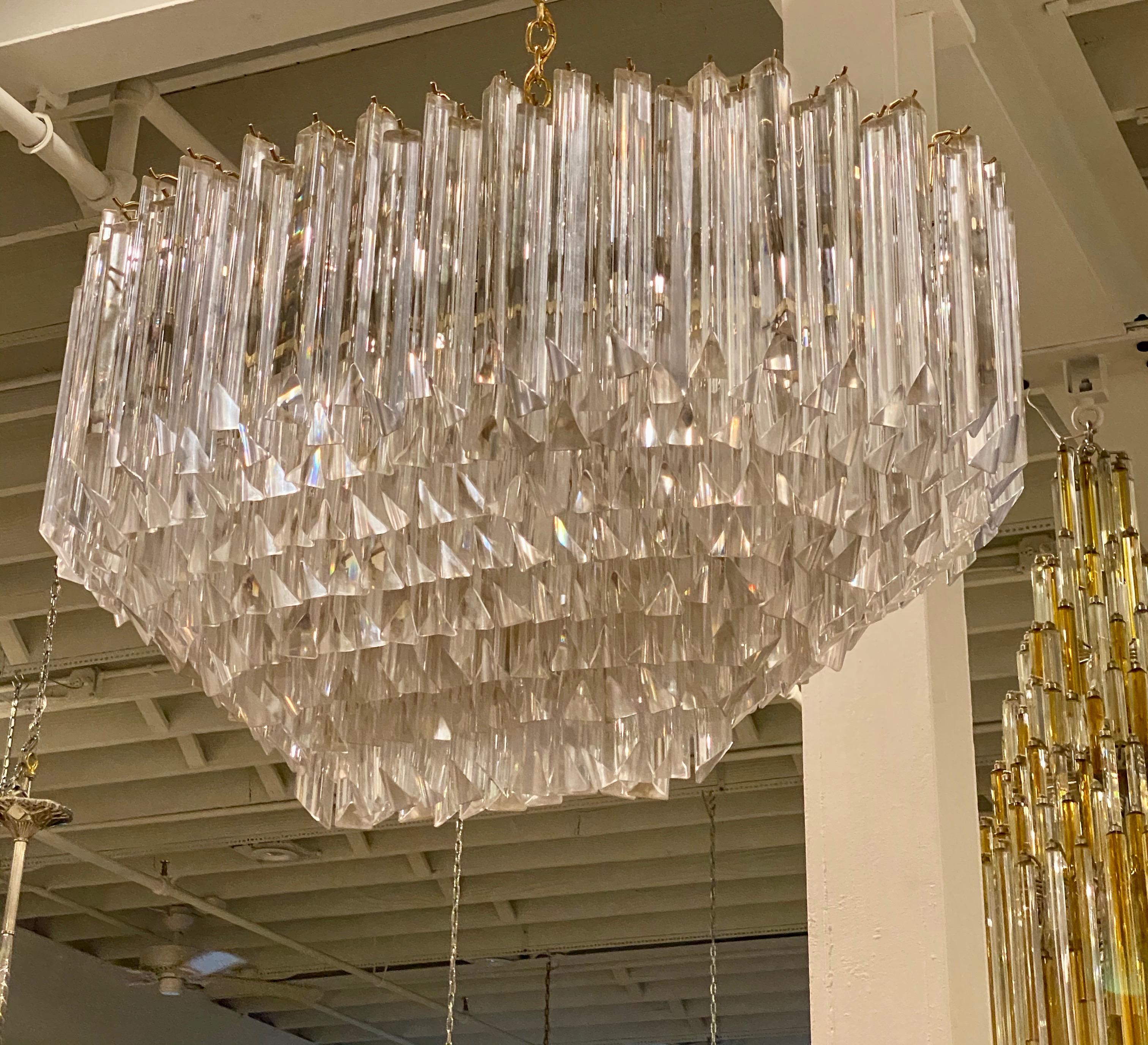 Mid-20th Century Mid-Century Modern Tiered Oval Chandelier For Sale