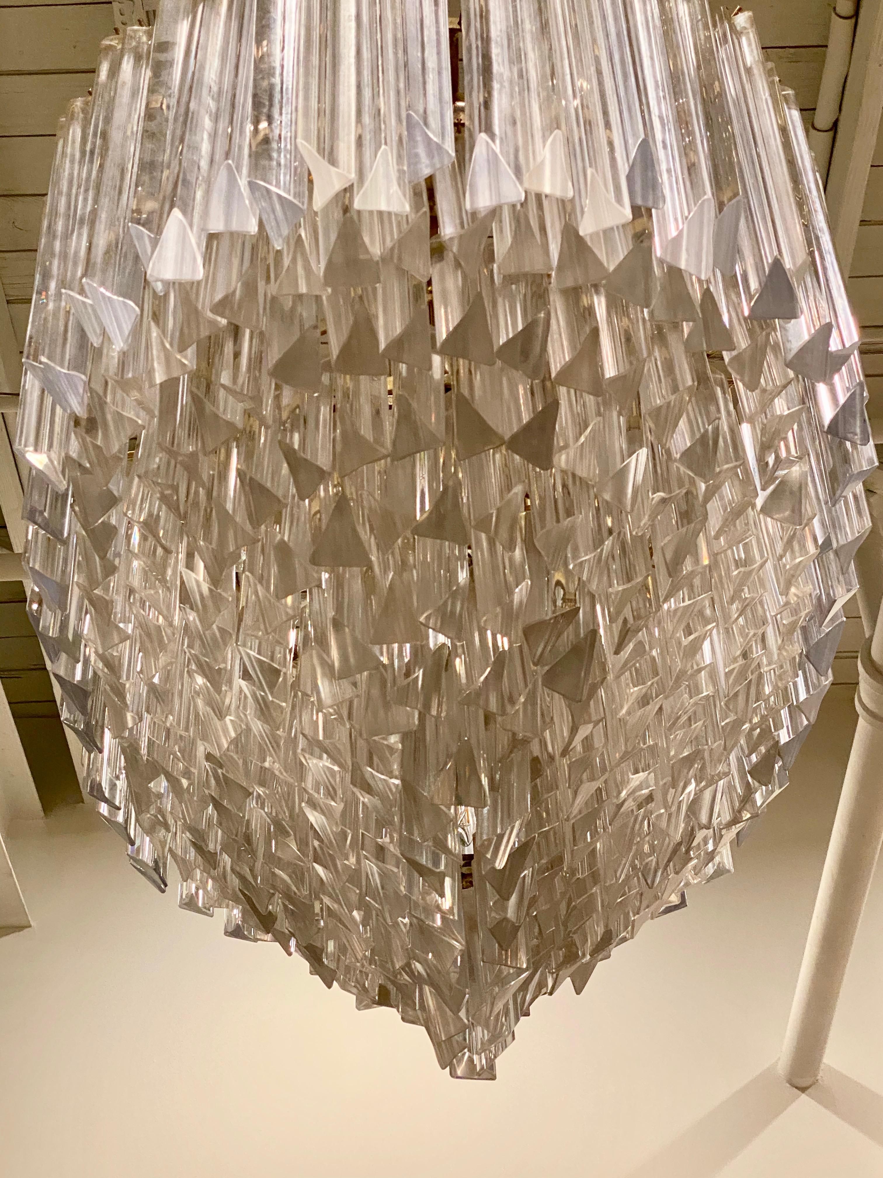 Mid-Century Modern Tiered Oval Chandelier For Sale 1
