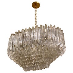 Vintage Mid-Century Modern Tiered Oval Chandelier