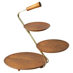Mid-Century Modern Tiered Pastry Server Centerpiece Tray