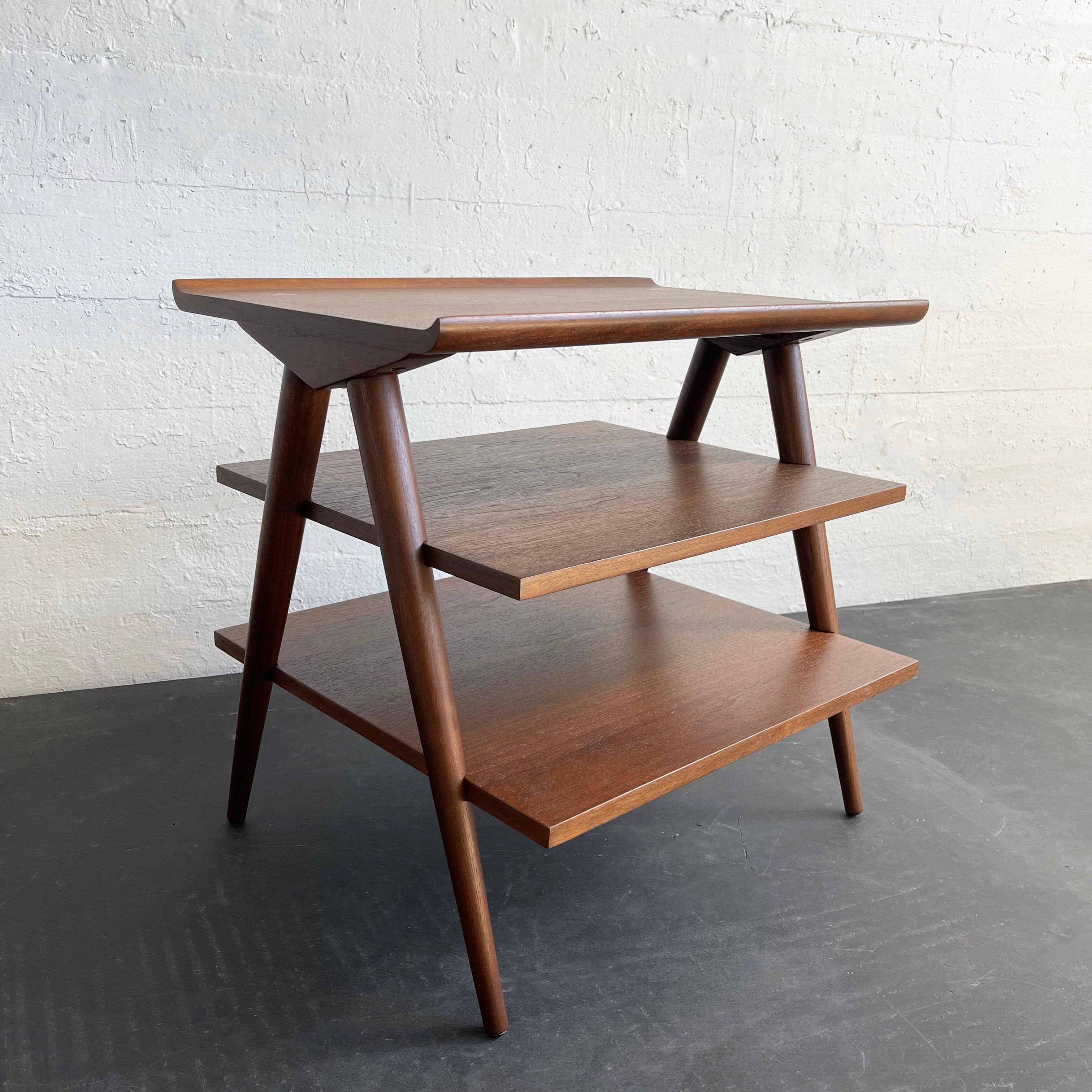 Mid-Century Modern Mid Century Modern Tiered Side Table By Merton Gershun, American Of Martinsville For Sale