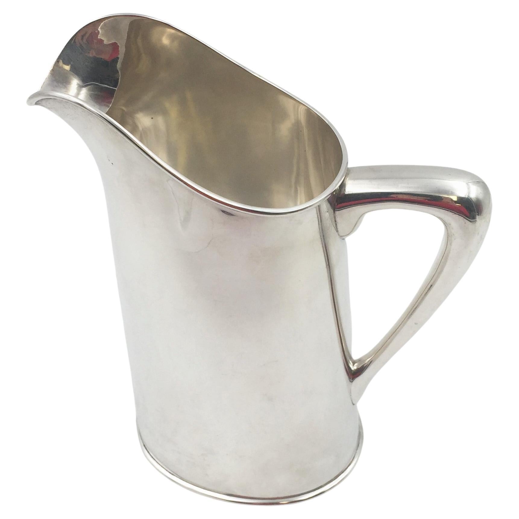 Mid-Century Modern Tiffany Style and Quality Sterling Silver Bar Pitcher