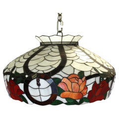 Mid-Century Modern /Tiffany type Chandelier Shade Only, Large w Flowers