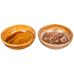 Mid-Century Modern Tiger Eye Agate Bowls