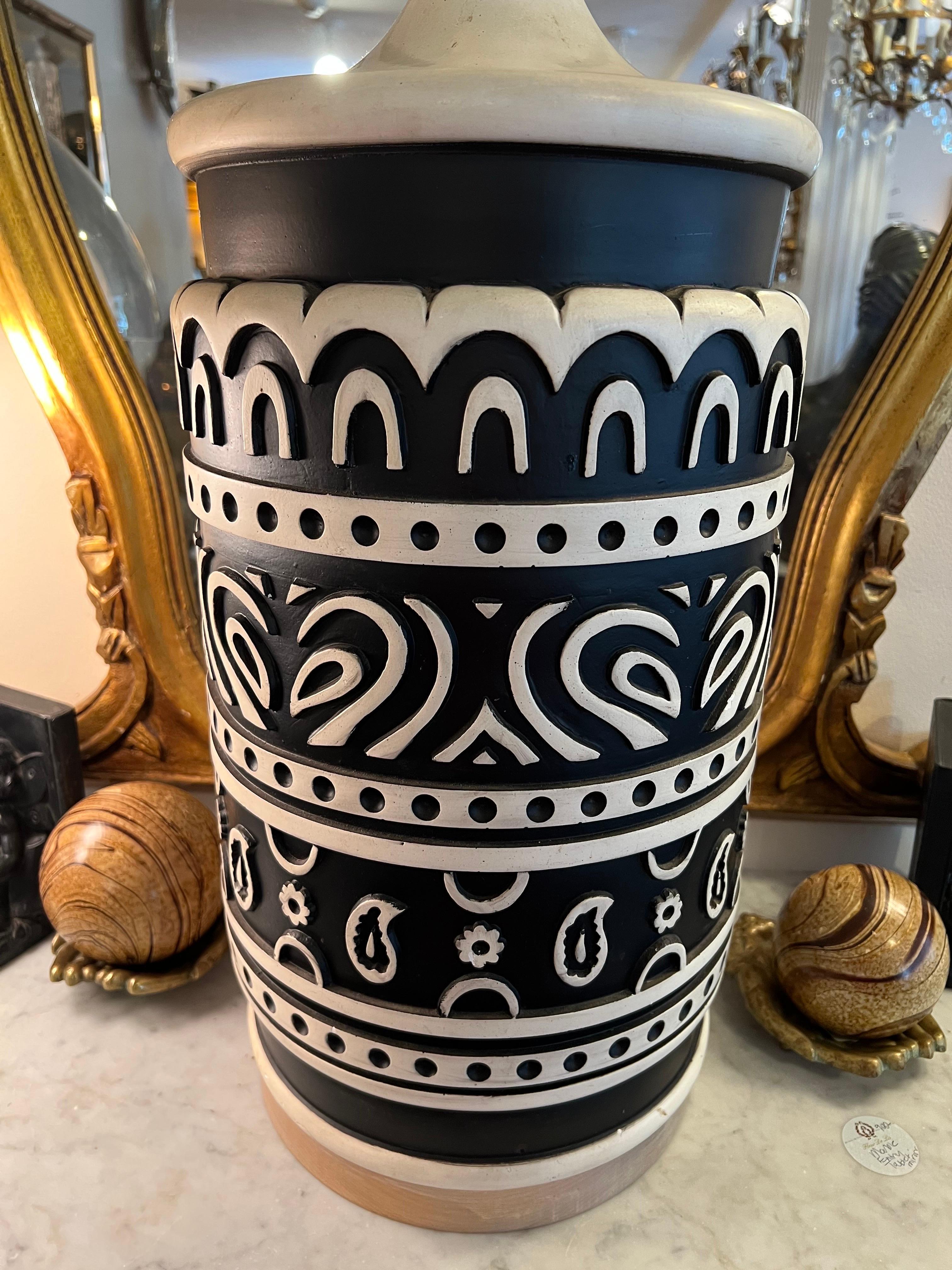 Lampe Tiki en céramique mi-siècle moderne en vente 10